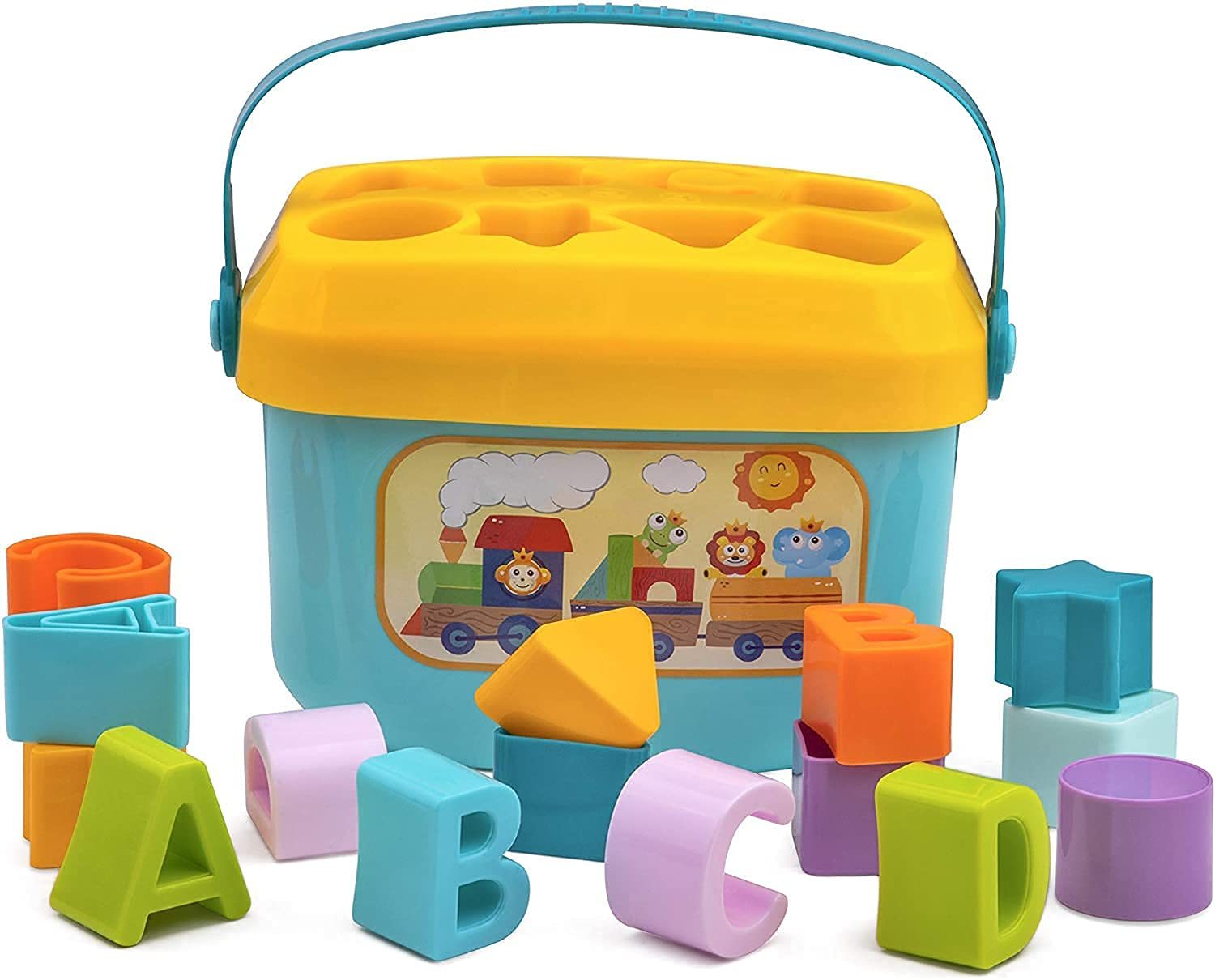 CloudTech® Shape Sorter Toy Box with ABC and Colour Blocks, Toys for 6 Months to 1-2 Years Old Kids for Boys and Girls