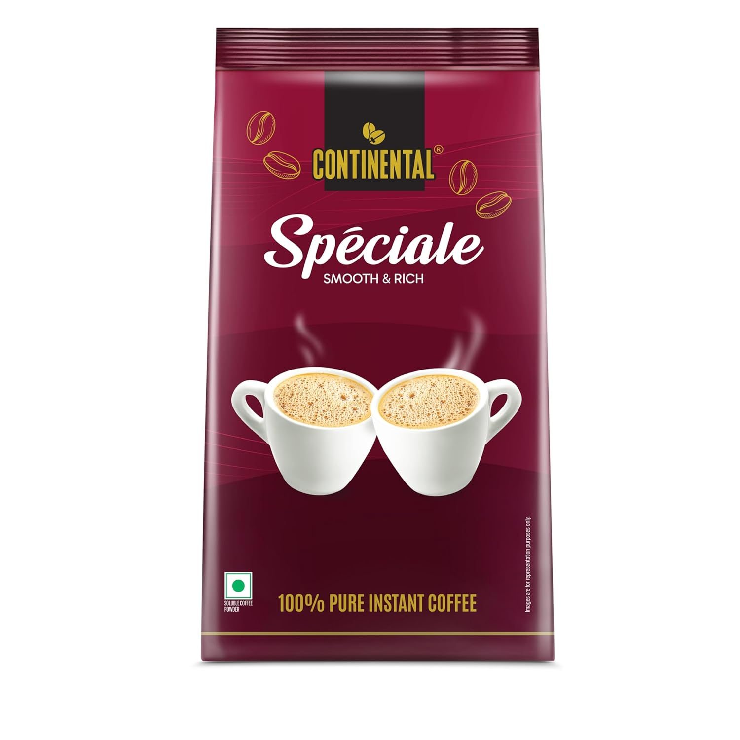 Continental Speciale Instant Coffee | Premium Arabica Blend | 100% Pure Instant Coffee | Smooth & Rich Coffee | Medium Roast | No Added Flavors | 200g / 180g Pouch (Weight May Vary)