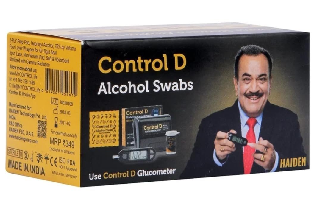 Control 100 Sterile Alcohol Swabs Antiseptic Prep Wipes Pads Swabs