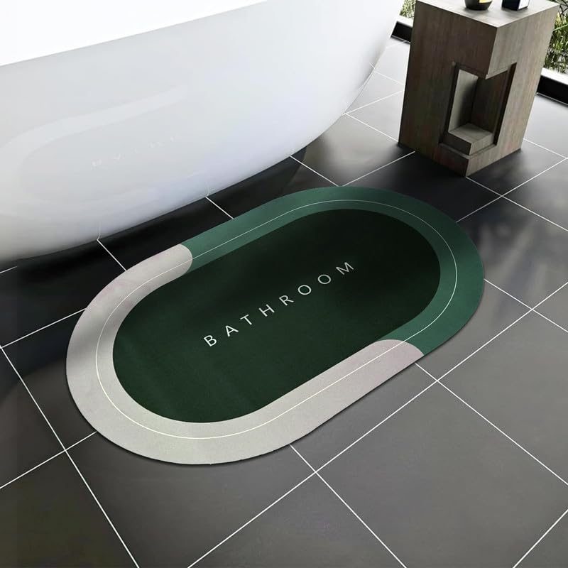 Cortina Premium Silicon Door Mat, Bathroom Carpet, Cushion Mat Super Absorbent Soft Carpet, Quick Dry Dirt Barrier for Home, Office, (60×40), Green