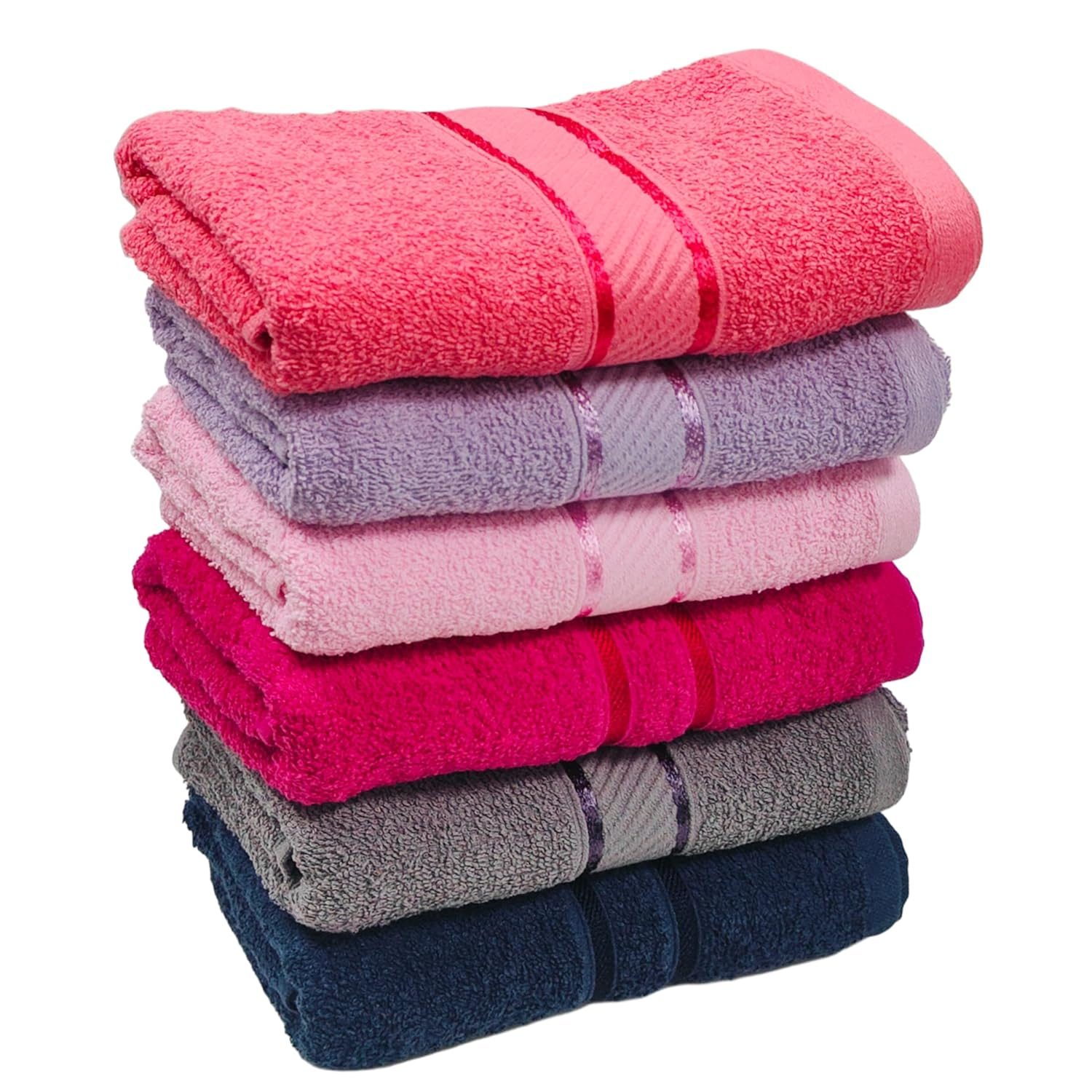 Cotton Bolls Textiles 100% Cotton Hand Towels Set of 6 (450 GSM) – Ultra Soft, Highly Absorbent & Quick-Dry for Gym, Kitchen, Pool, Travel & Home (40×60 cm, Vibrant Multicolor)