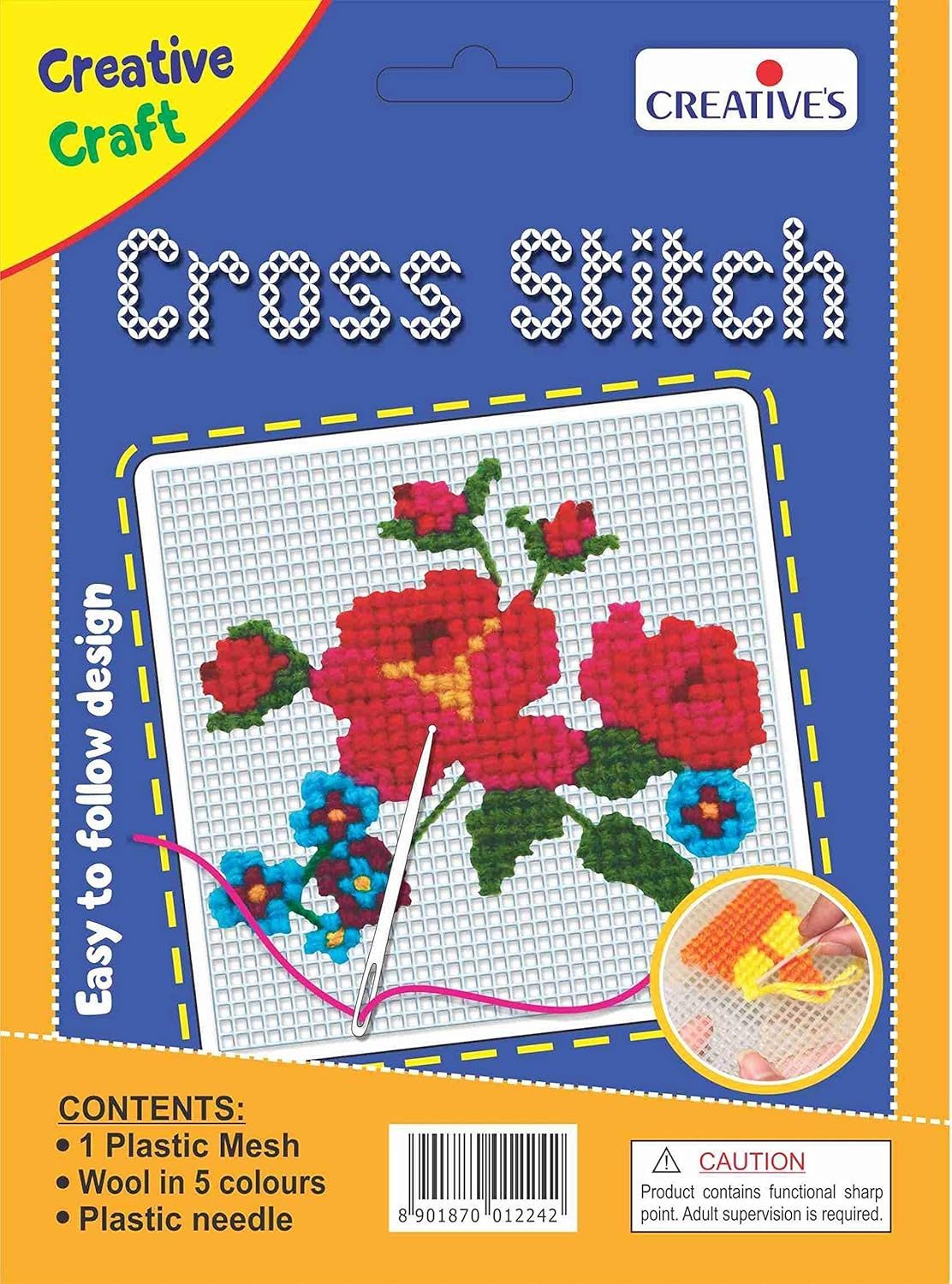 Creative’s Cross Stitch Flowers Crafts Kit (Multi-Color)