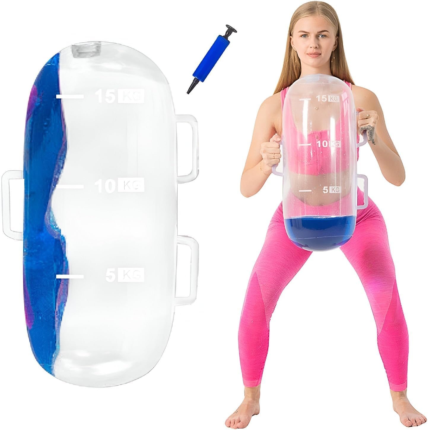 Cyrox Water Weights Aqua Training Power Bag Portable Stability Fitness Weight Bag Workout Equipment for Strength Training Core Stability, Full Body Workout Indoor Outdoor Empty Bag (1Pcs)