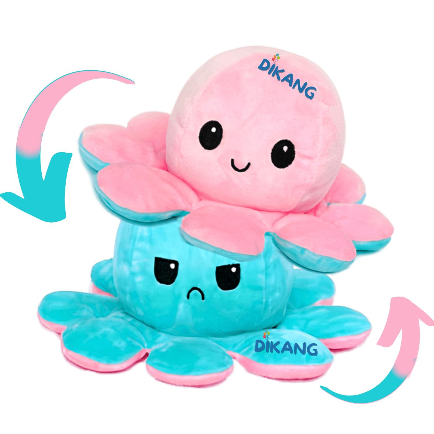 DIKANG Face Changing Octopus Plushie Soft Toys for Kids Girls | Teddy Bear Soft Octopus Toy Cute Plushies Baby Toys for Boys and Girls | Octopus Kids Toys for Kids | Moody Octopus Toy – 12CM