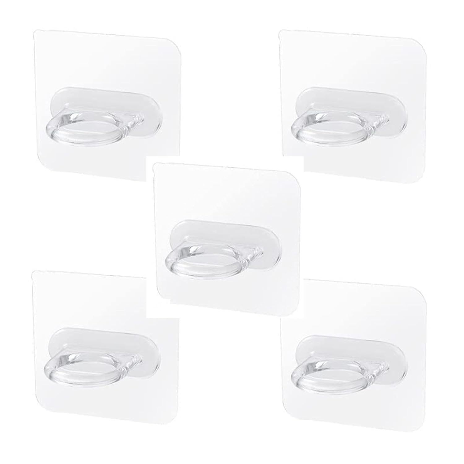 Dealsure Round Stecker Hook Multi Functional Transparent Heavy Plastic Adhesive Wall Magic Hook Sticker Cabinet Bathroom Storage Round Sticker for Kitchen, Home, Bathroom (Pack of 3 PIS)