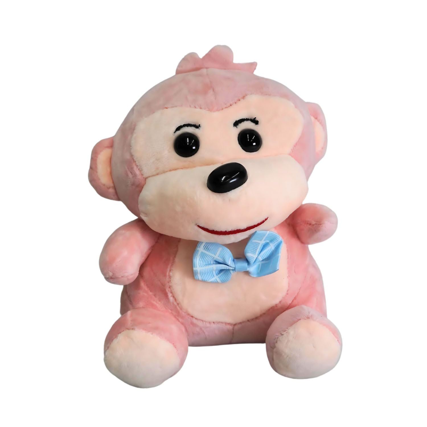 ECOTOTS Cute Colorful Monkey Shaped Plush Toy for Kids, Soft, Squeezable, Safe for All Ages Toy, Ideal for Cuddling, Decorations, or Gifting (Color – Pink)