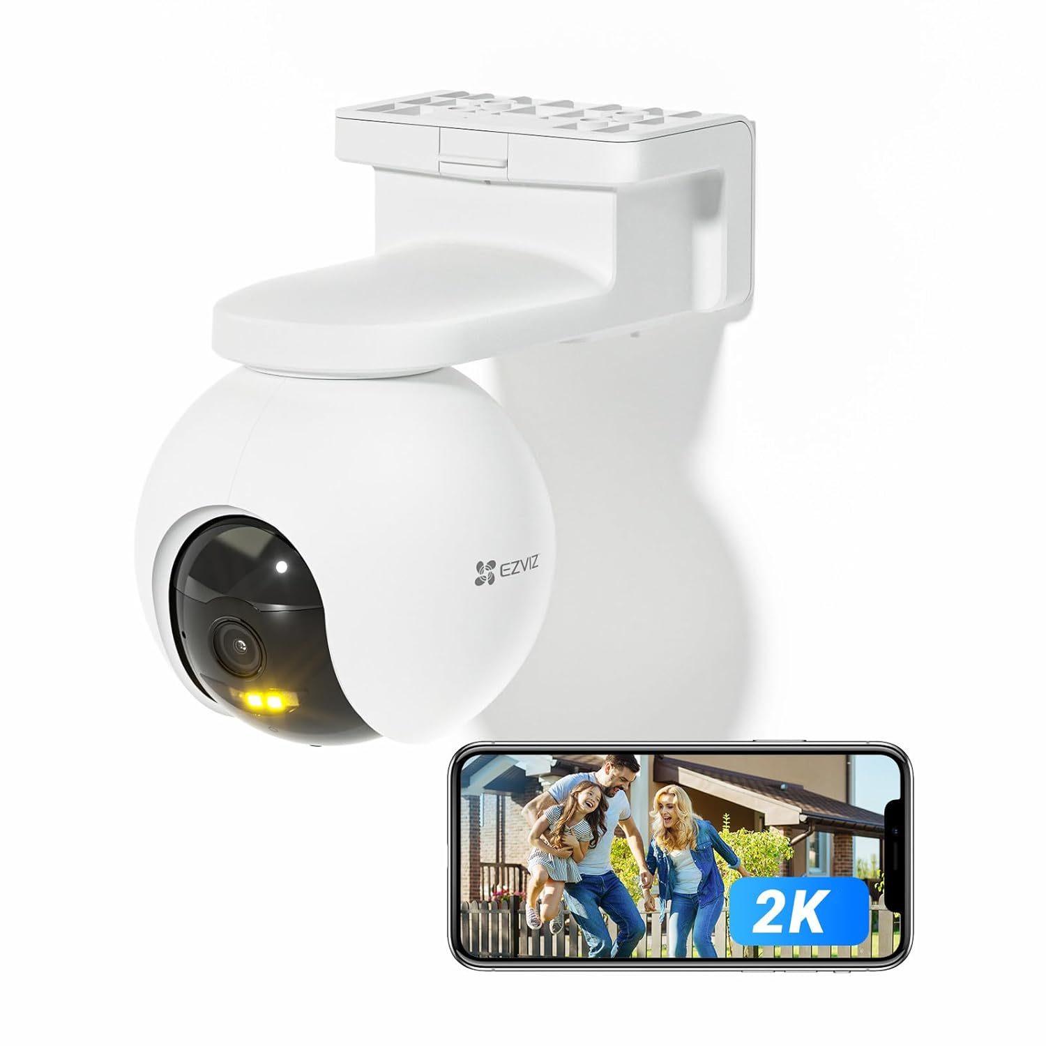 EZVIZ HB8-4G SIMBased Battery-Powered Pan & Tilt Camera|2K+/3MP Resolution|360° Coverage|Smart Human Motion Detection|Weatherproof Design|Two-Way Talk|microSD Card (Up to 512 GB)|White.