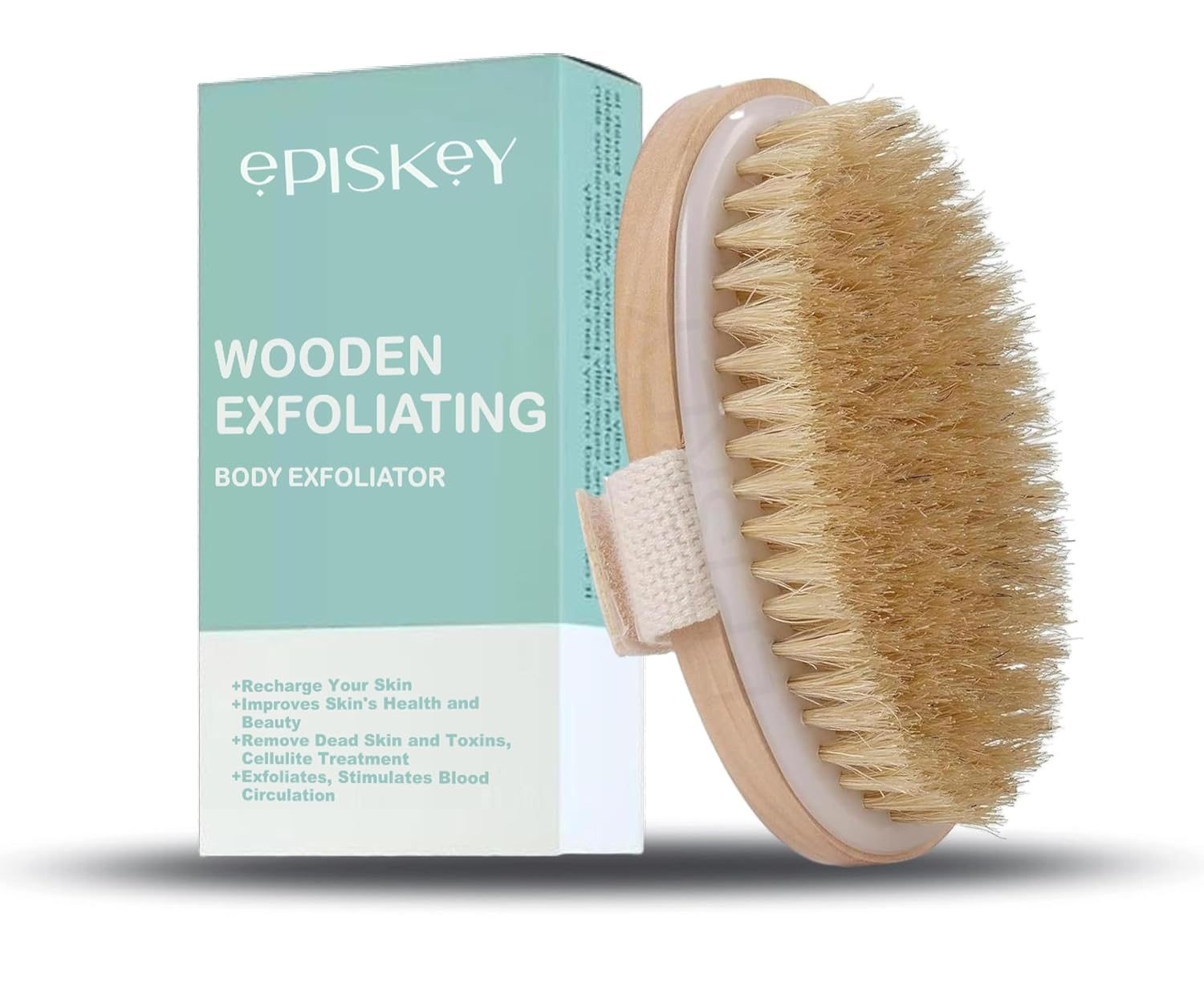 Episkey Dry Skin Body Brush Improves Skin’s Health and Beauty With Natural Bristle | Remove Dead Skin and Toxins, Cellulite Treatment, Exfoliates, Stimulates Blood Circulation (WOODN_BATH)