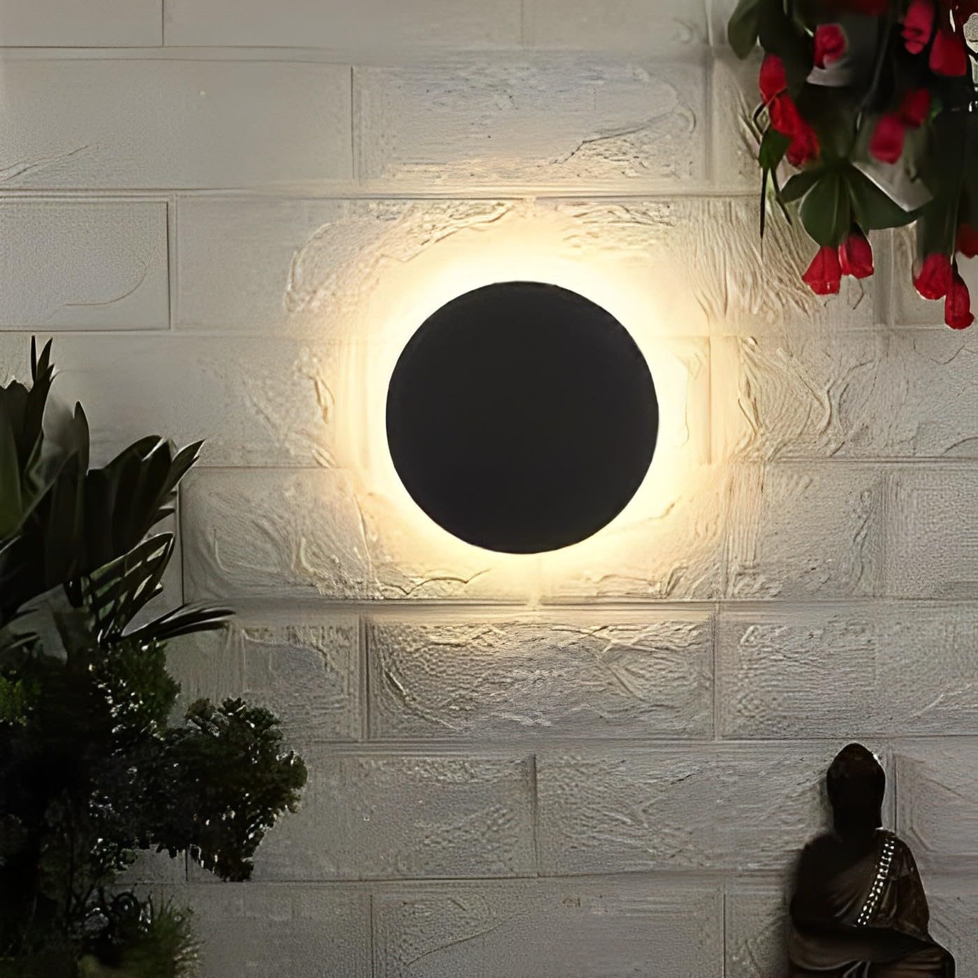 FILLISKA Aluminium 12 Watt Indoor/Outdoor Luxurious Black Moon Wall Lamp (12 Watt Black Moon)