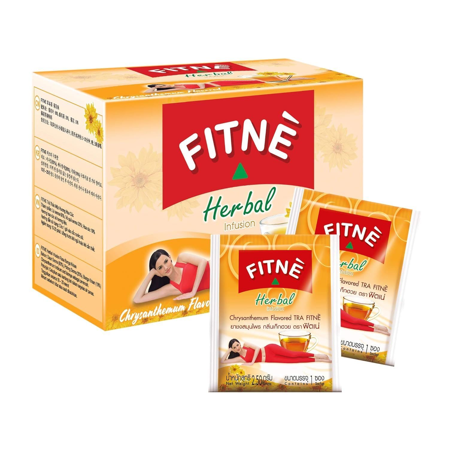 FITNE Chrysanthemum Herbal Tea Senna Infusion Smooth Mild Soothing Beverage Natural Gentle Detox Cleanse No Calories Caffeine Free, 15 Tea Bags