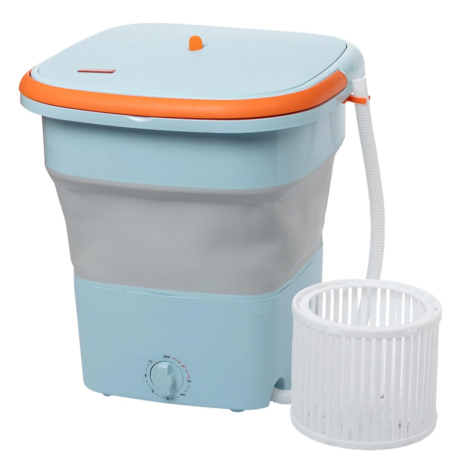 FODGO Portable Mini Top Loading Washing Machine, Foldable Bucket Washer with Modes, Single Person Use Mobile Washing & Spin Dry for Baby Clothes, Travel, Lightweight (Multi)