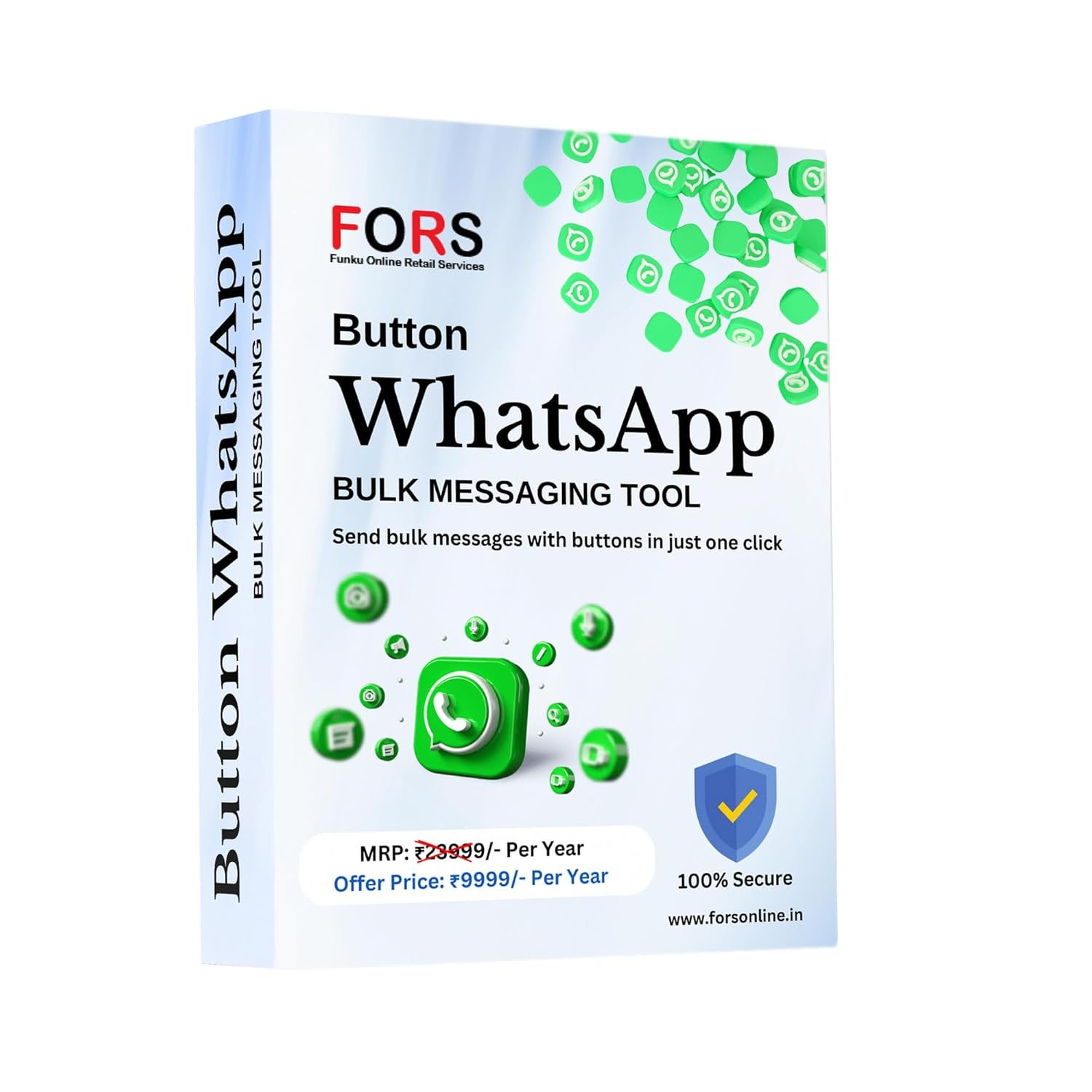 FUNKU ONLINE RETAIL SERVICES (FORS) Button Whats App Bulk Messaging Tool | Button Sender | Bulk Messages | Subscription for Bulk Whats App Message Software with Button (1 Month)