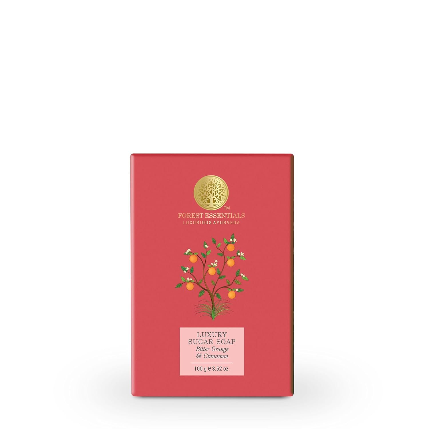 Forest Essentials Bitter Orange & Cinnamon Soap | Ayurvedic Scented Handmade Bath Soap | Gently Cleanses & Softens Skin | With Natural Oils & Raw Cane Sugar