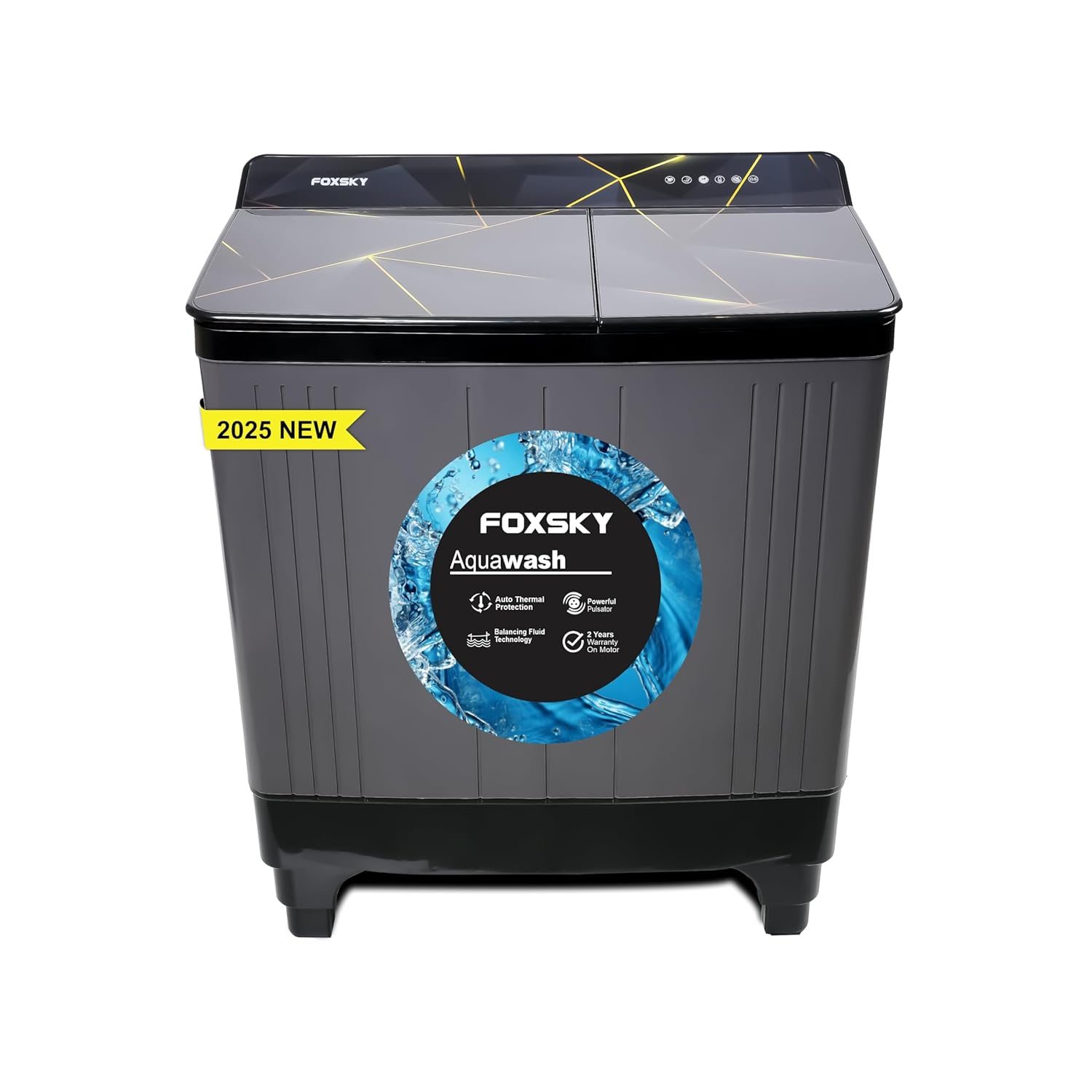 Foxsky 7.0 kg 5 Star Semi-Automatic Top Loading Washing Machine Appliance (2024 Model, Powerful Motor, Effective Wash Pulsator, 1370 RPM & Castors)