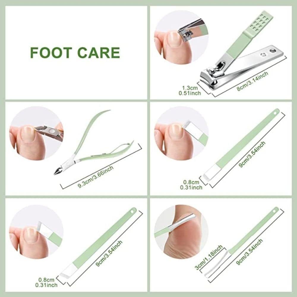 HEVASNEK Manicure and Pedicure Nail Clippers Set, 16 in 1 Stainless Steel Professional Nail Scissors Grooming Kit with Leather Travel Case