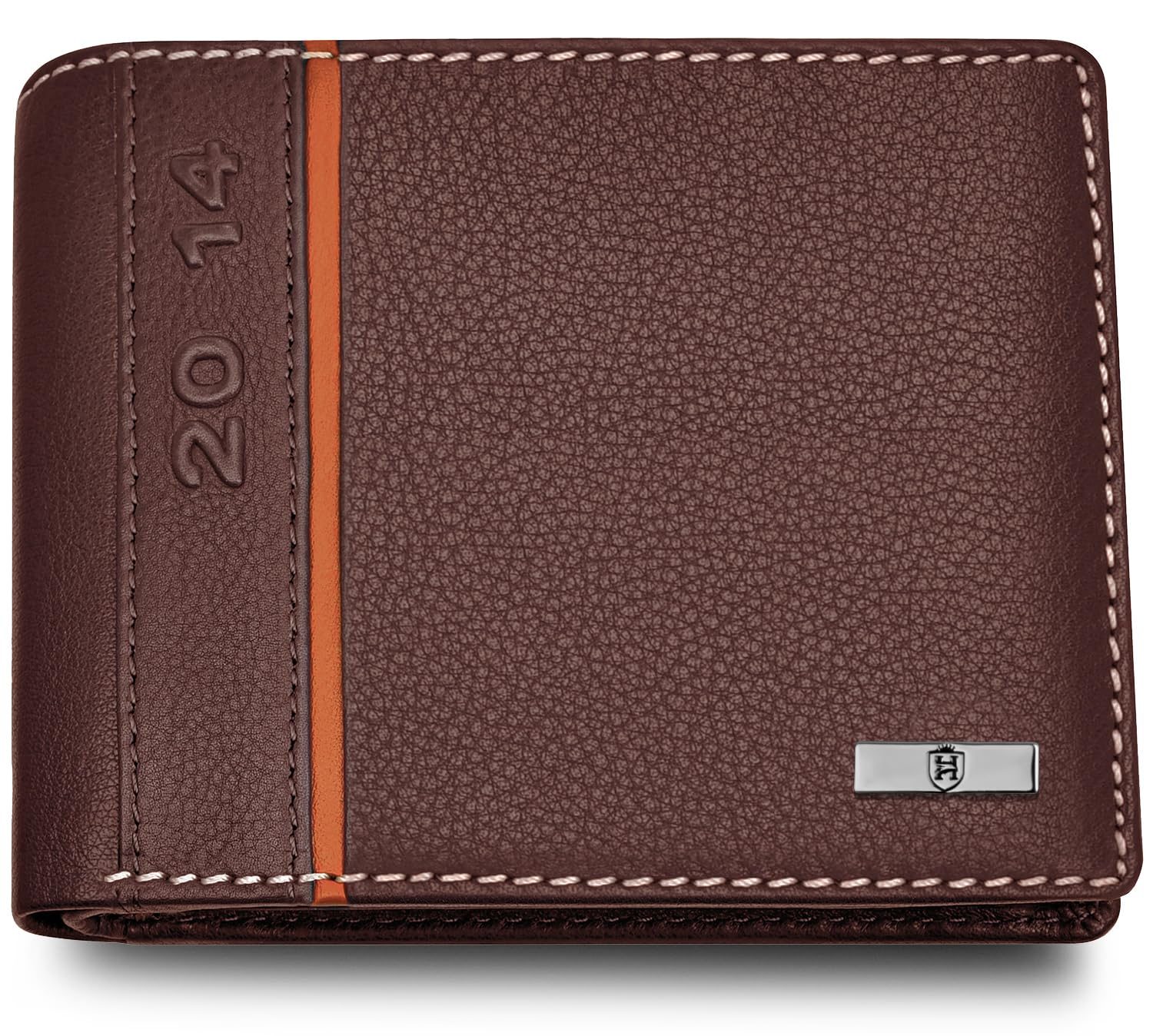 HORNBULL Miller Wallet | Stylish Mens Wallet with RFID Blocking | Genuine Leather Brown Nappa | Gift