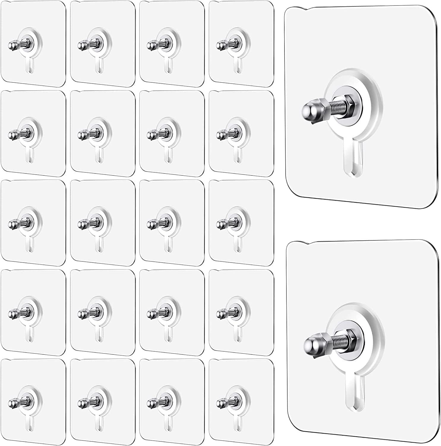 HOUSONIC ENTERPRISE Screw Free Wall Hook,Waterproof and Rustproof to use Inside Kitchen, Bathroom, Home and Office,Self Adhesive Hook(Pack of 15)