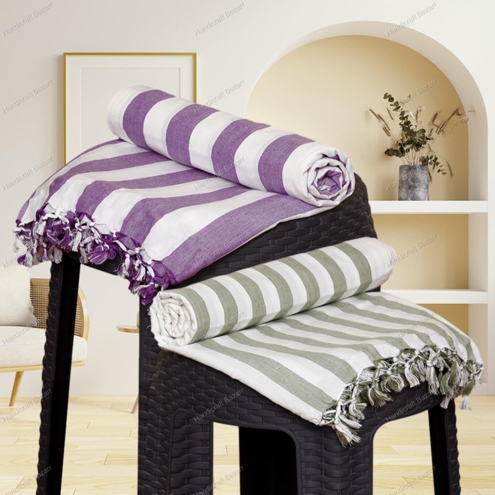 Handicraft Bazarr 2 Pcs Combo Ethnic Vintage Cotton Tapestry Handloom Traditional Living Room Decor Bedsheet Chadar Top Sheet Blanket 90×50 Inch