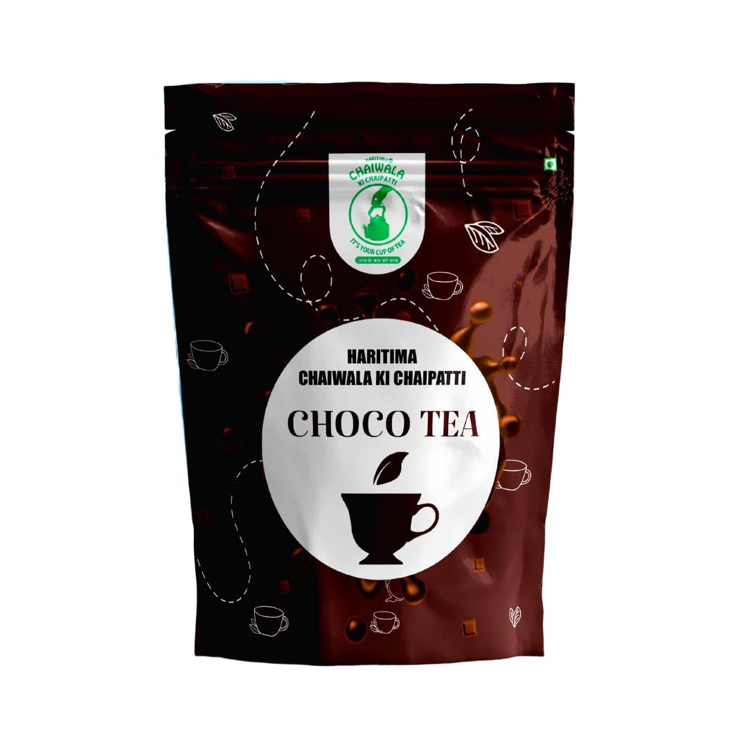 Haritima Chaiwala Ki Chaipatti Choco Flavoured Tea Unique Fusion of Assam Black Tea and Cocoa Powder Perfect Anytime Beverage Aromatic Blend of Flavours Chocolate Chai – 250gm Each (Pack of 2)