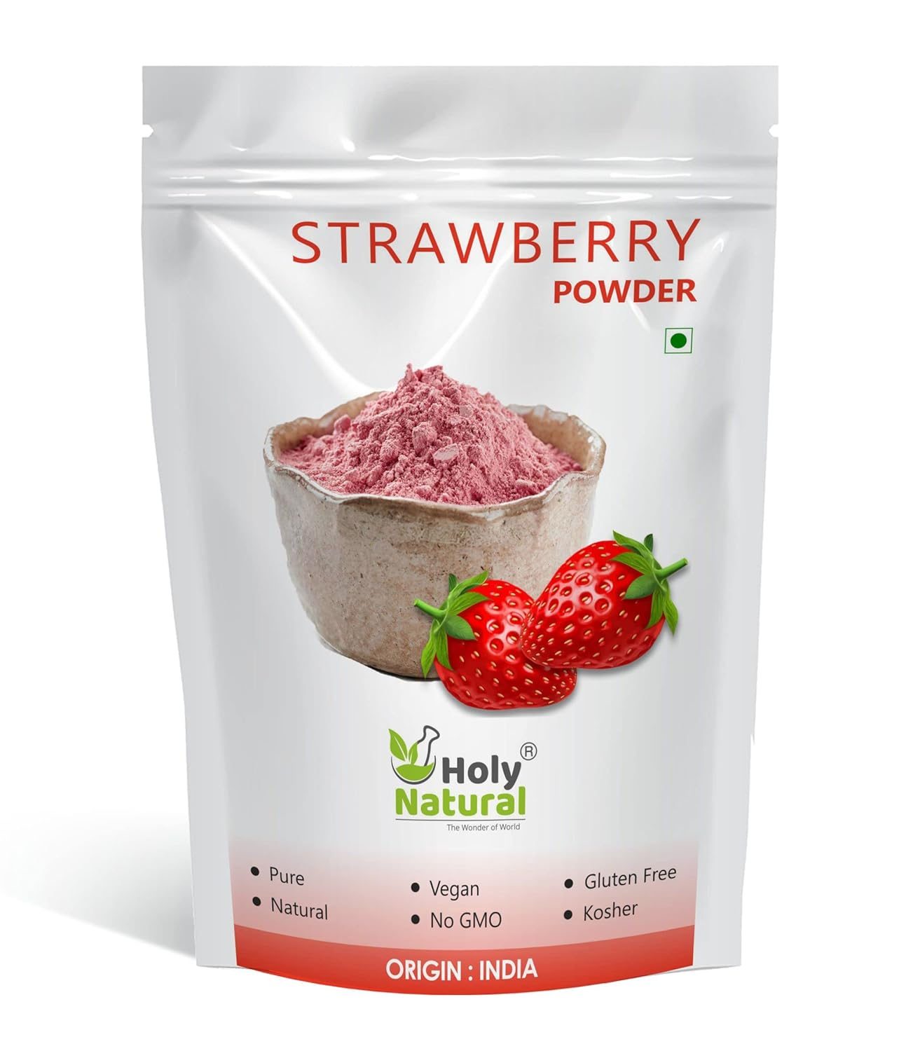 Holy Natural Strawberry Powder (250gm), Immunity Booster, Sweet & Delicious, Make for Juice, Cake, Smoothie, Ice – Cream, Candy, Dessert, Cup Cake, Chocolate, Milk Shake.,