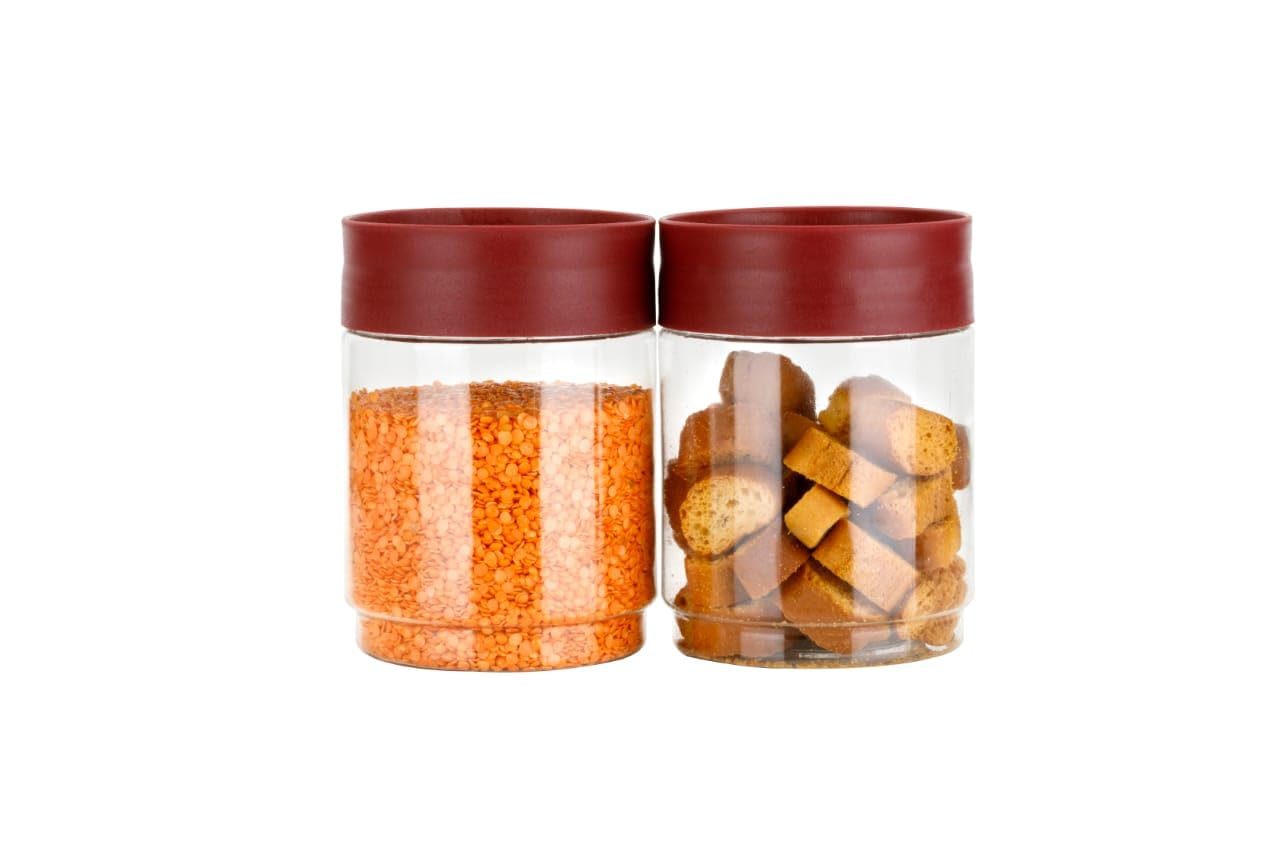 HomeWiz 1000ml Airtight Kitchen Storage Container Set (Set of 2) | 2 x 1000 ML | BPA-Free, Durable Plastic for Dry Food, Pulses, and Spices | Stackable, Shatterproof & Space-Saving Design