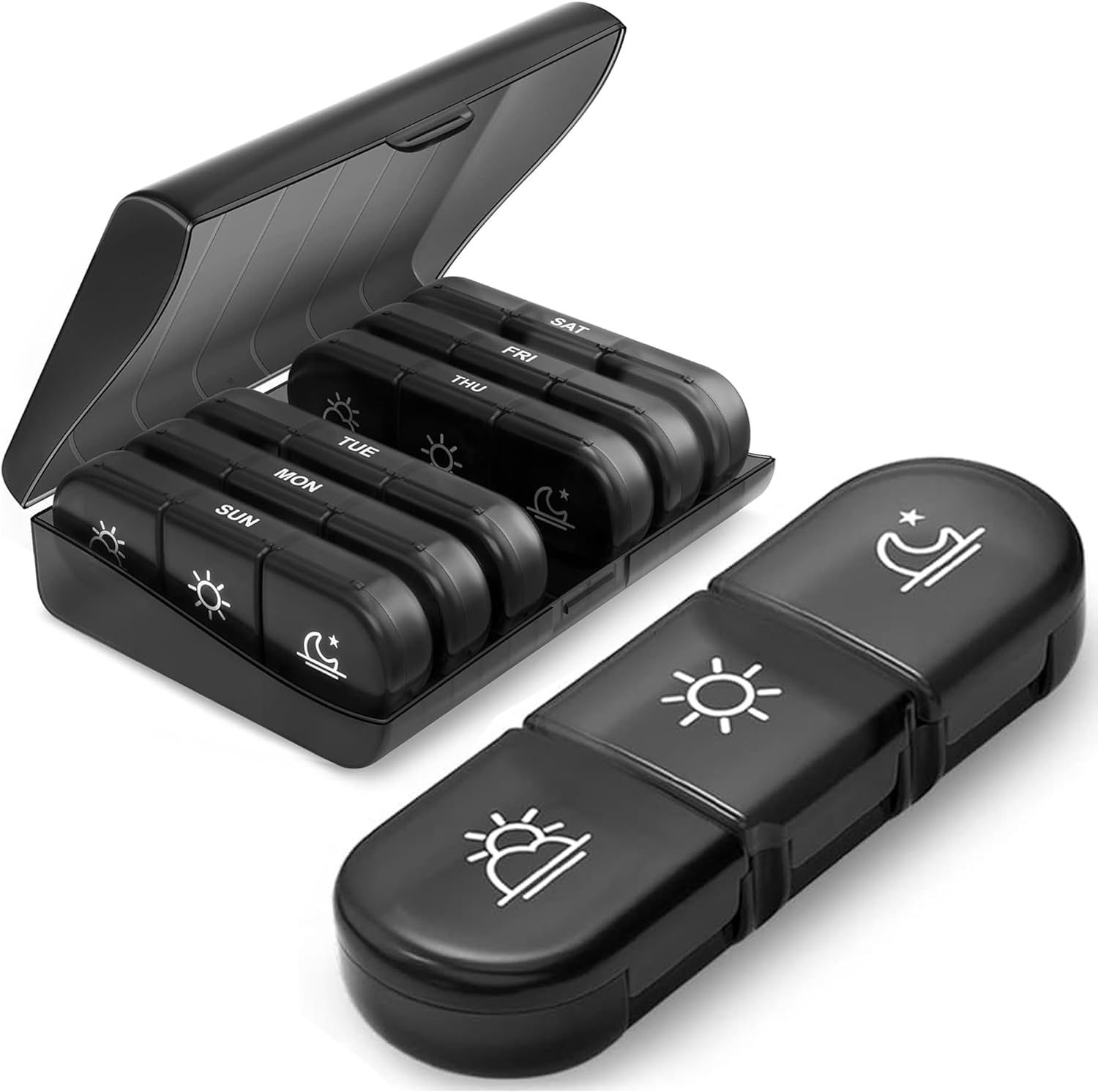 INSIME 7-Day 3-Times Pill Organizer Box | Large Size Medicine Organizer | Multicolour Rectangle Box with 7 Compartments