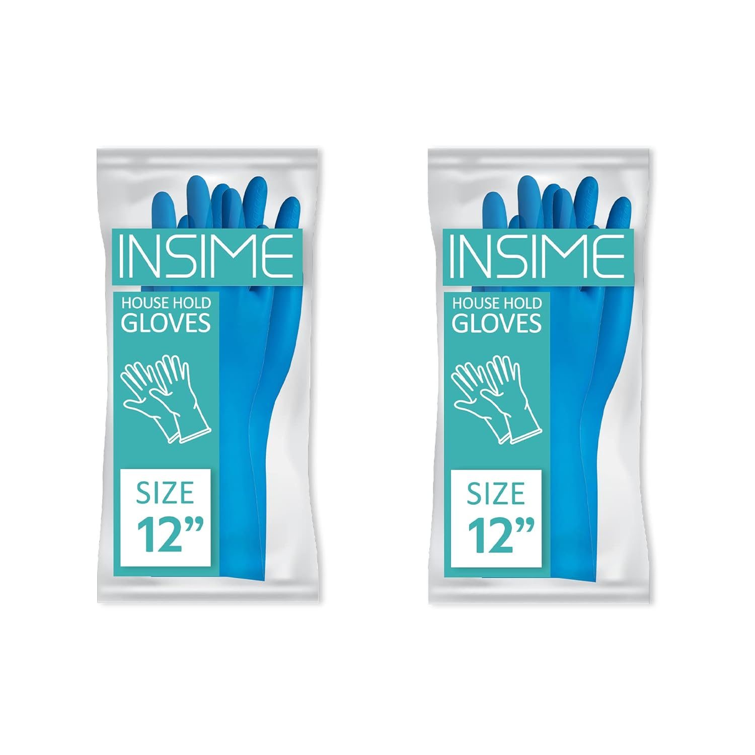 INSIME Heavy duty rubber gloves for clothes washing & kitchen cleaning for women – Premium Long hand gloves for dish washing, Household rubber gloves for bathroom cleaning reusable gloves (Pack of 2)