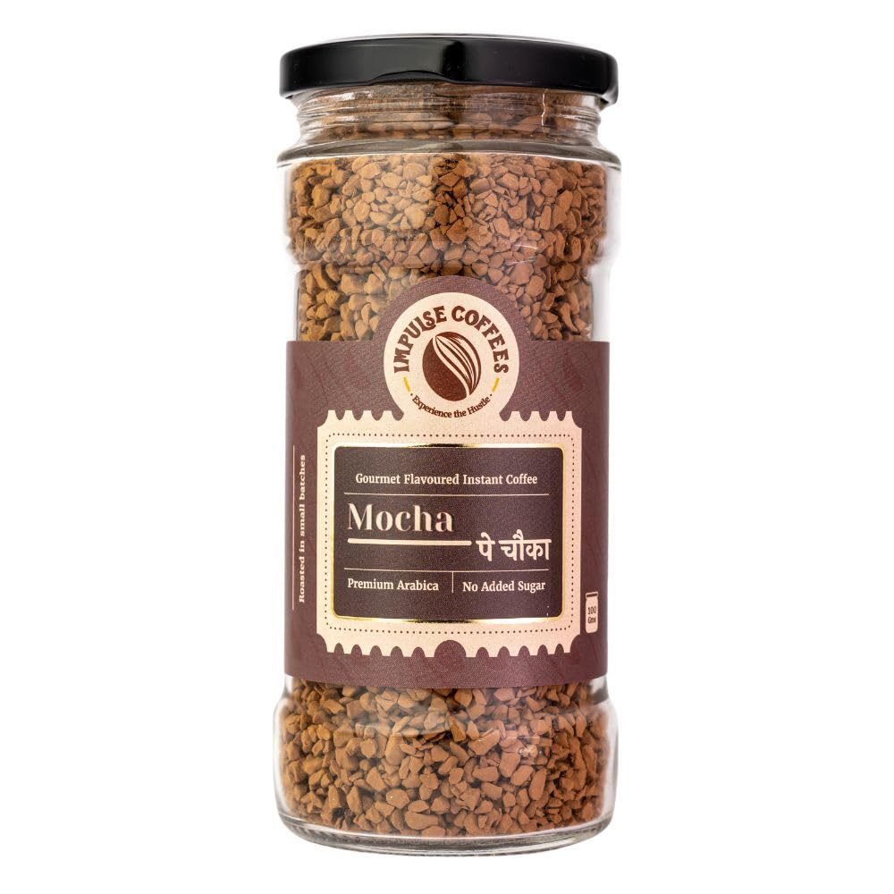 Impulse Coffees Premium Mocha Pe Chauka Instant Coffee Powder | Strong Taste & Rich Aroma | Morning Starter | Café Like Coffee At Home | Coffee Powder In Fresh | Ideal Flavoured Coffee | 100Gms