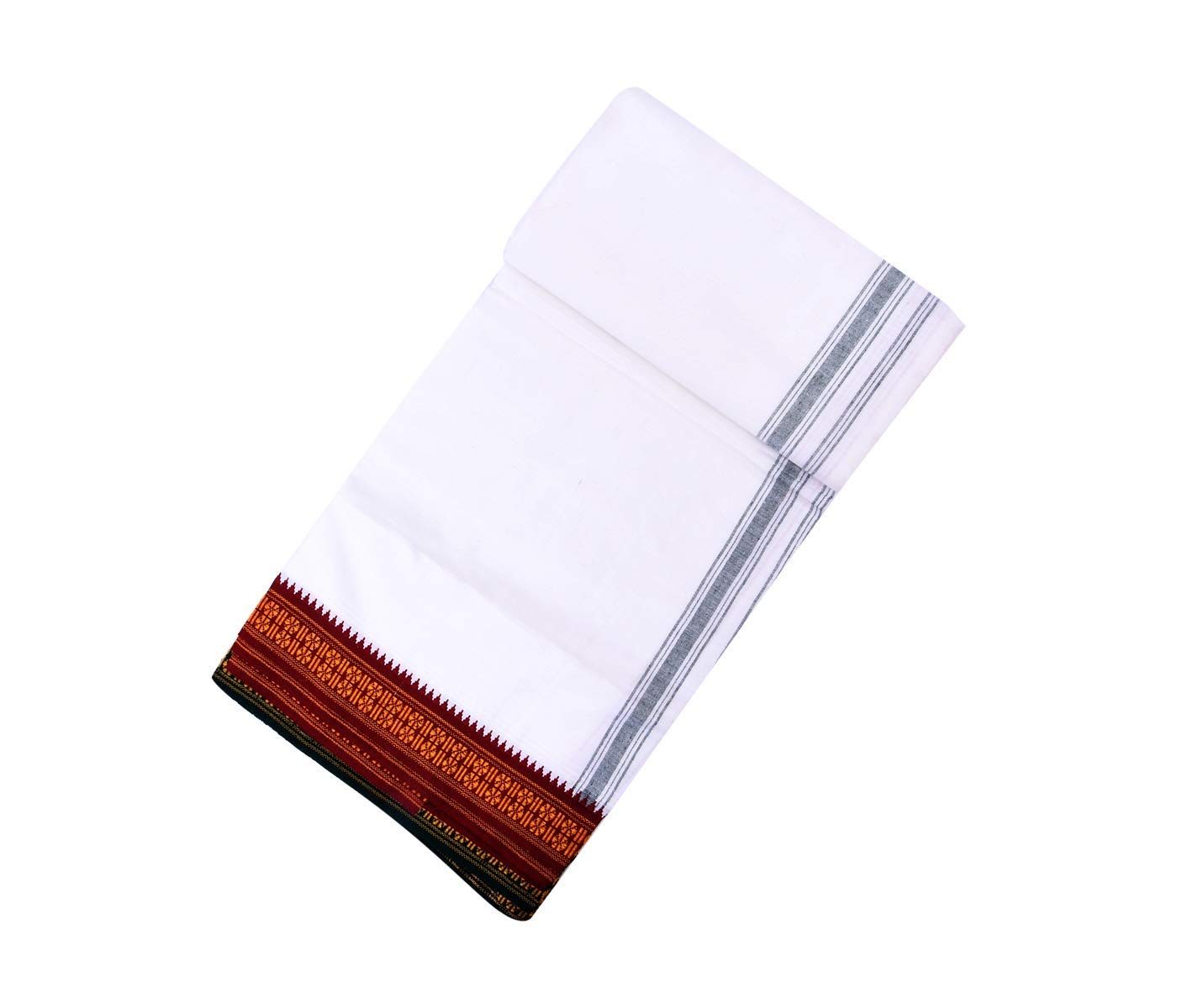 Ivanic Men’s Cotton Handloom Lungi (White, 2 m)