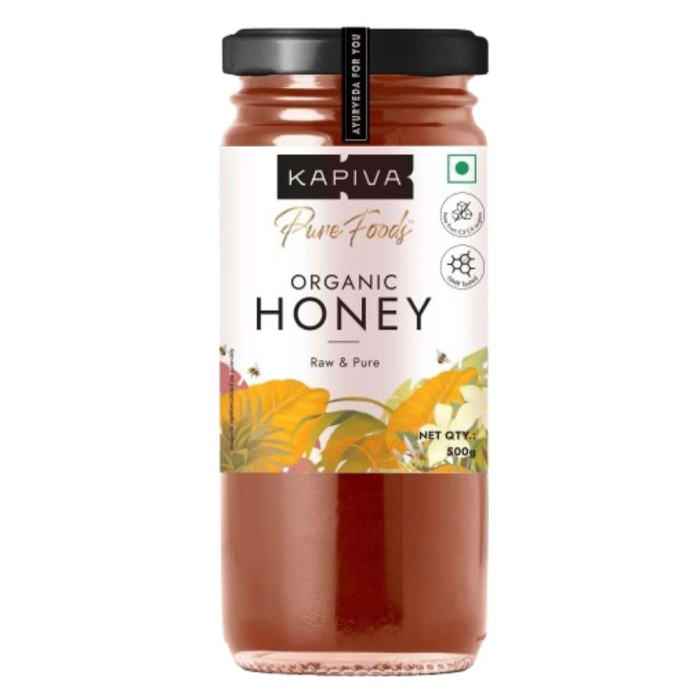 Kapiva Organic Honey 500gm | NMR tested | Unprocessed & Unpasteurized Honey |100% Raw Pure & Natural | Strengthens Immunity | 0% Added Sugar No Preservatives