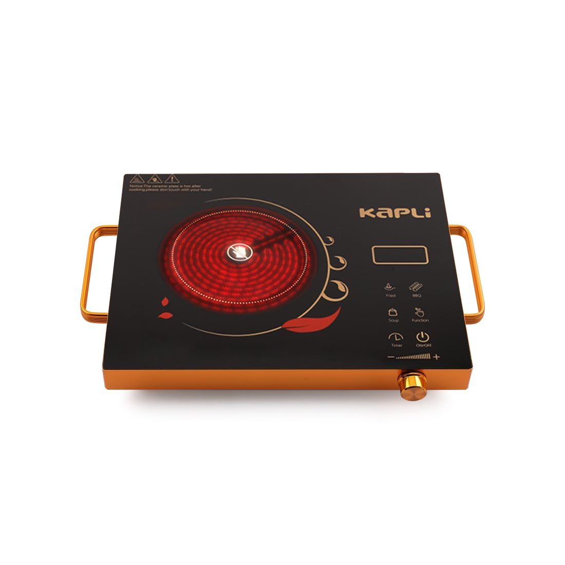 Kapli Infrared Cooktop Touch Panel Compatible with All Utensils 2000W | With SS Barbeque Grill for Grilling | Energy Safety Auto-Off & Overheat Protection