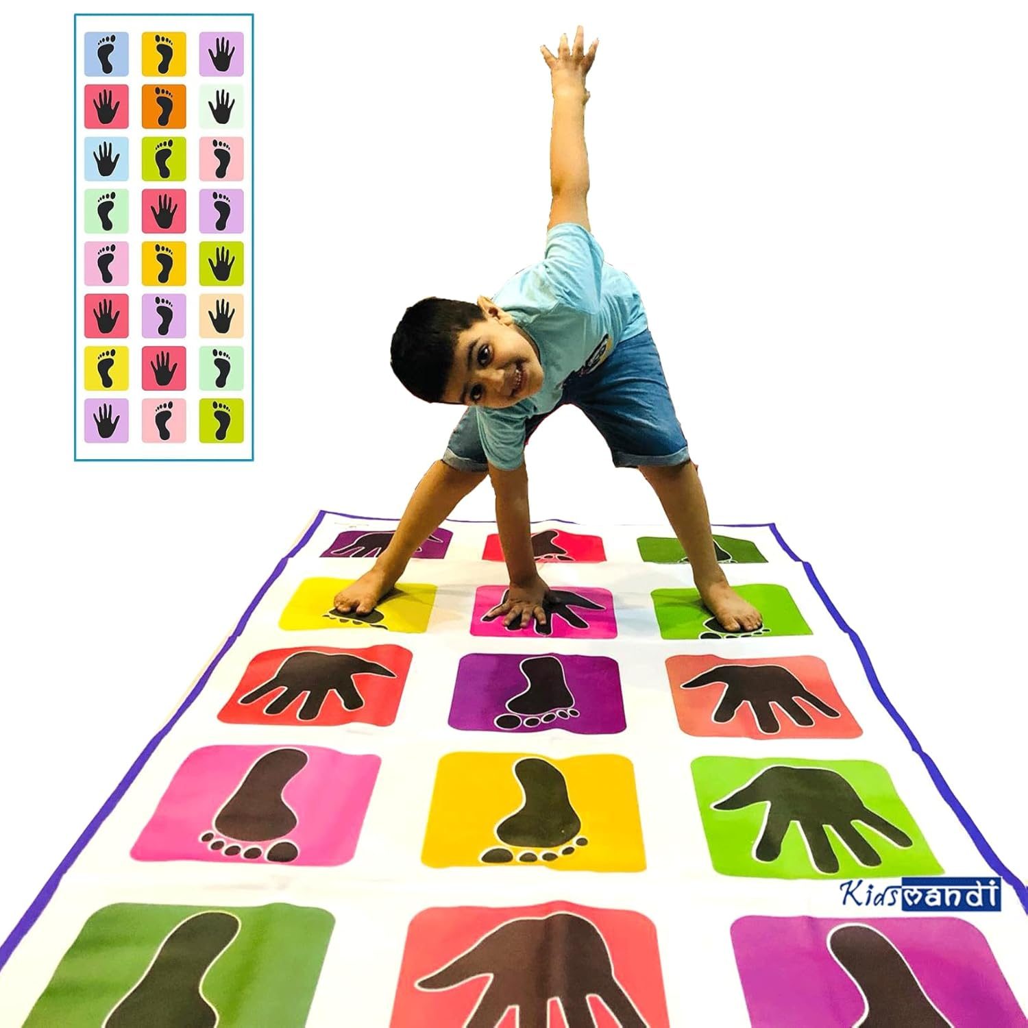 Kids Mandi Hopscotch Game | Jumbo Kids Play Mat (40″ x 108″) | Kith-Kith, Stapu, Langdi, Ekka Dukka, Paandi, Kunte Bille | Unique Balancing Game | Large Size for 3 Years and up