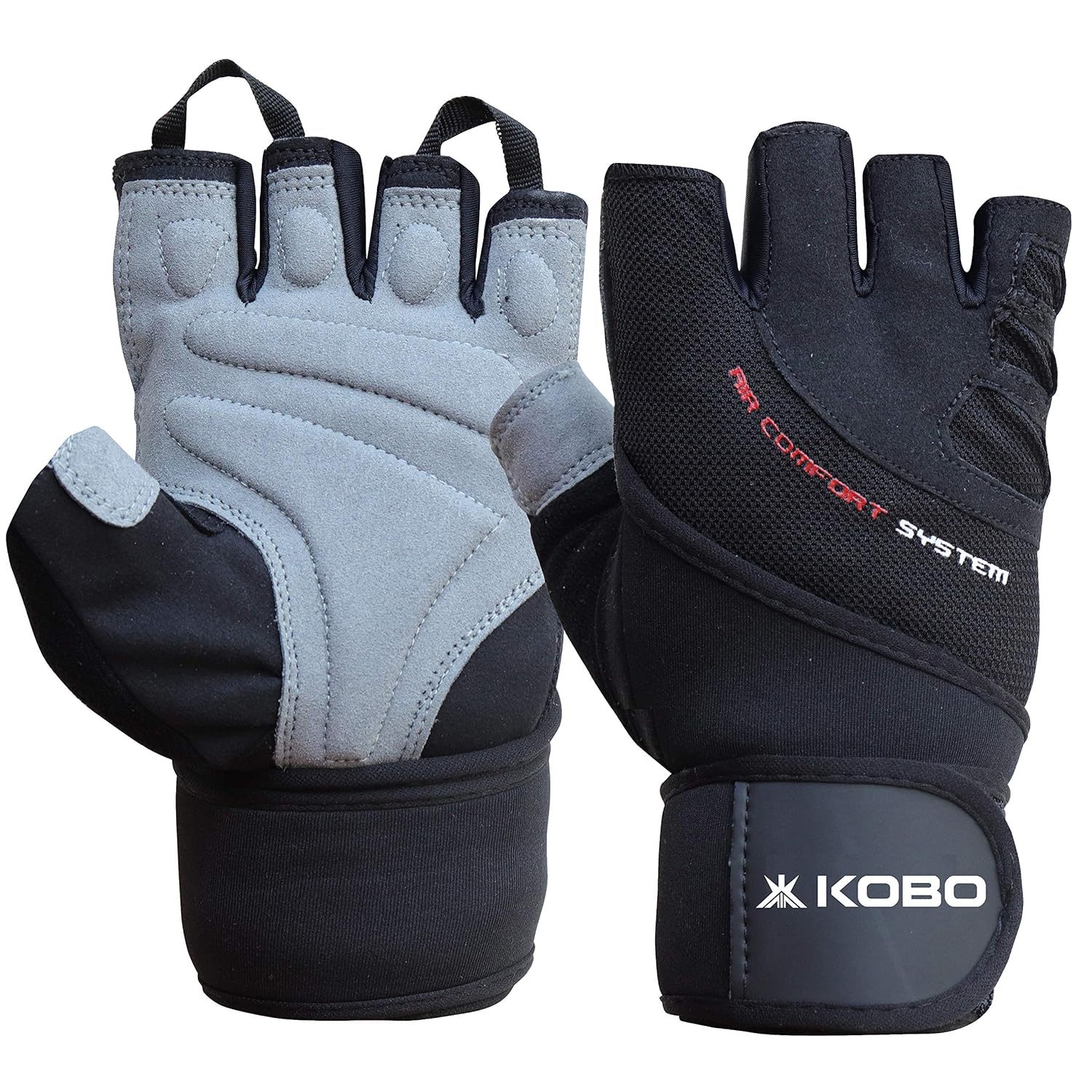 Kobo WTG-44 Weight Lifting Gym Gloves Hand Protector for Fitness Trainingmedium (Multi Colour) with Wrist Support