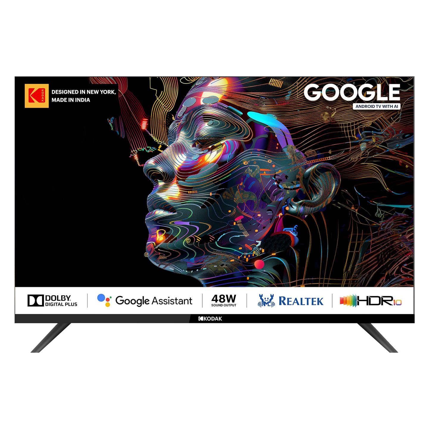 Kodak 80 cm (32 inches) Matrix Series QLED Android Google TV 32MT5077 (Black)