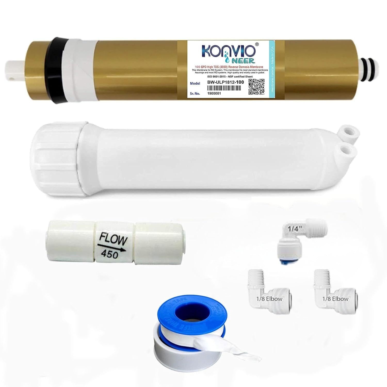Konvio Neer High 3000 TDS Membrane Spare for All Type of RO Water Purifier (100 GPD Kit)