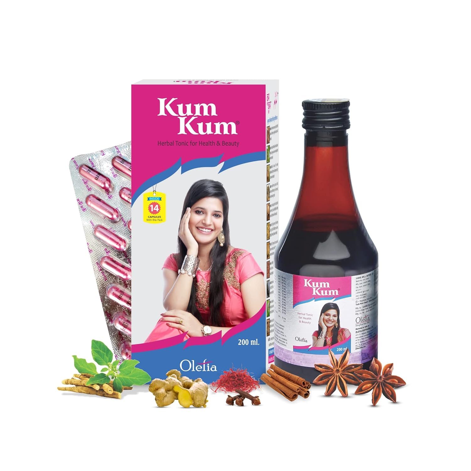 Kum Kum Syrup A Herbal Formulation For Female Uterine Problems, Health & Beauty Tonic, 200 Ml