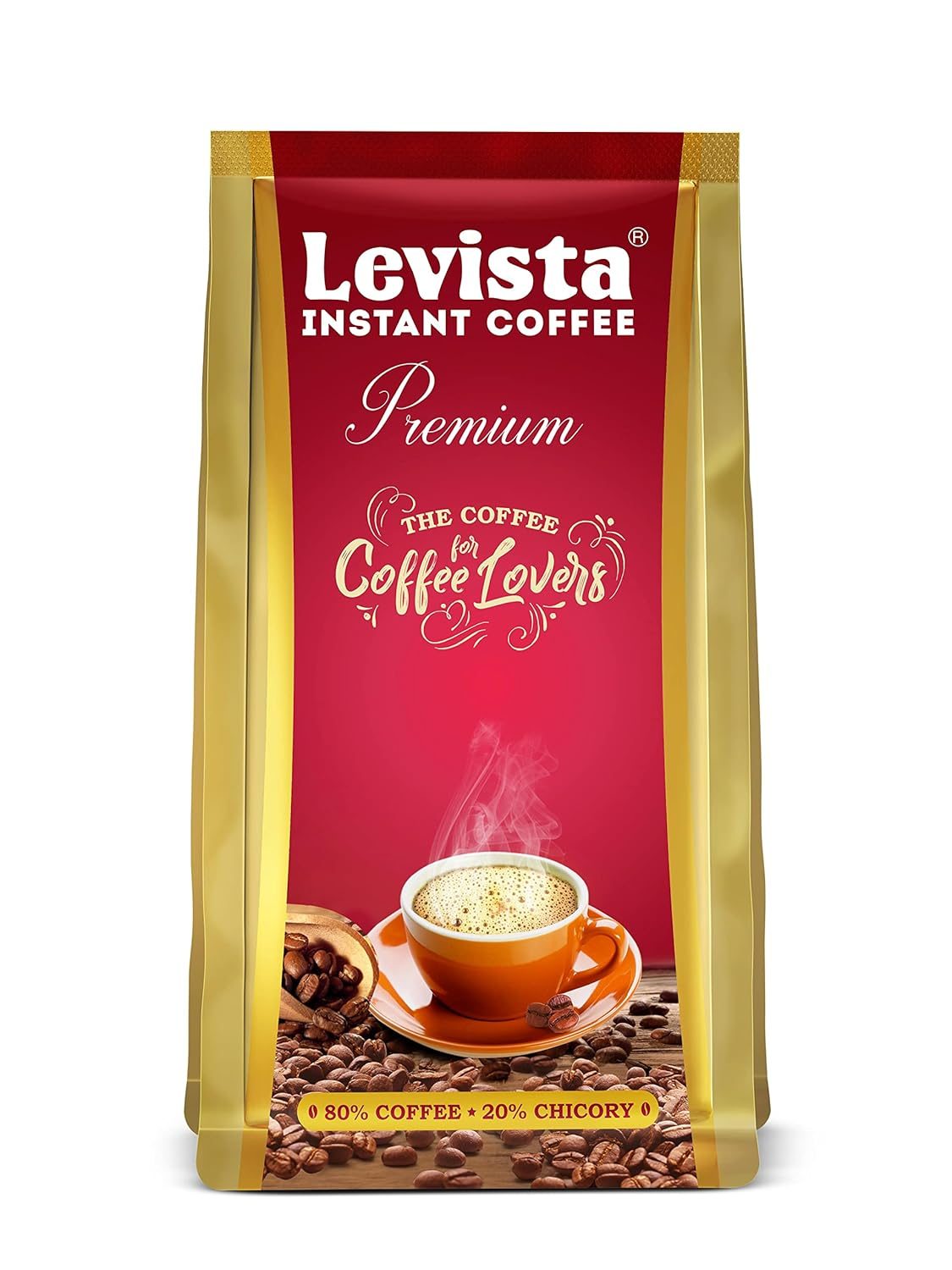 Levista Premium Instant Coffee 200Gm Pouch, Bag, Ground