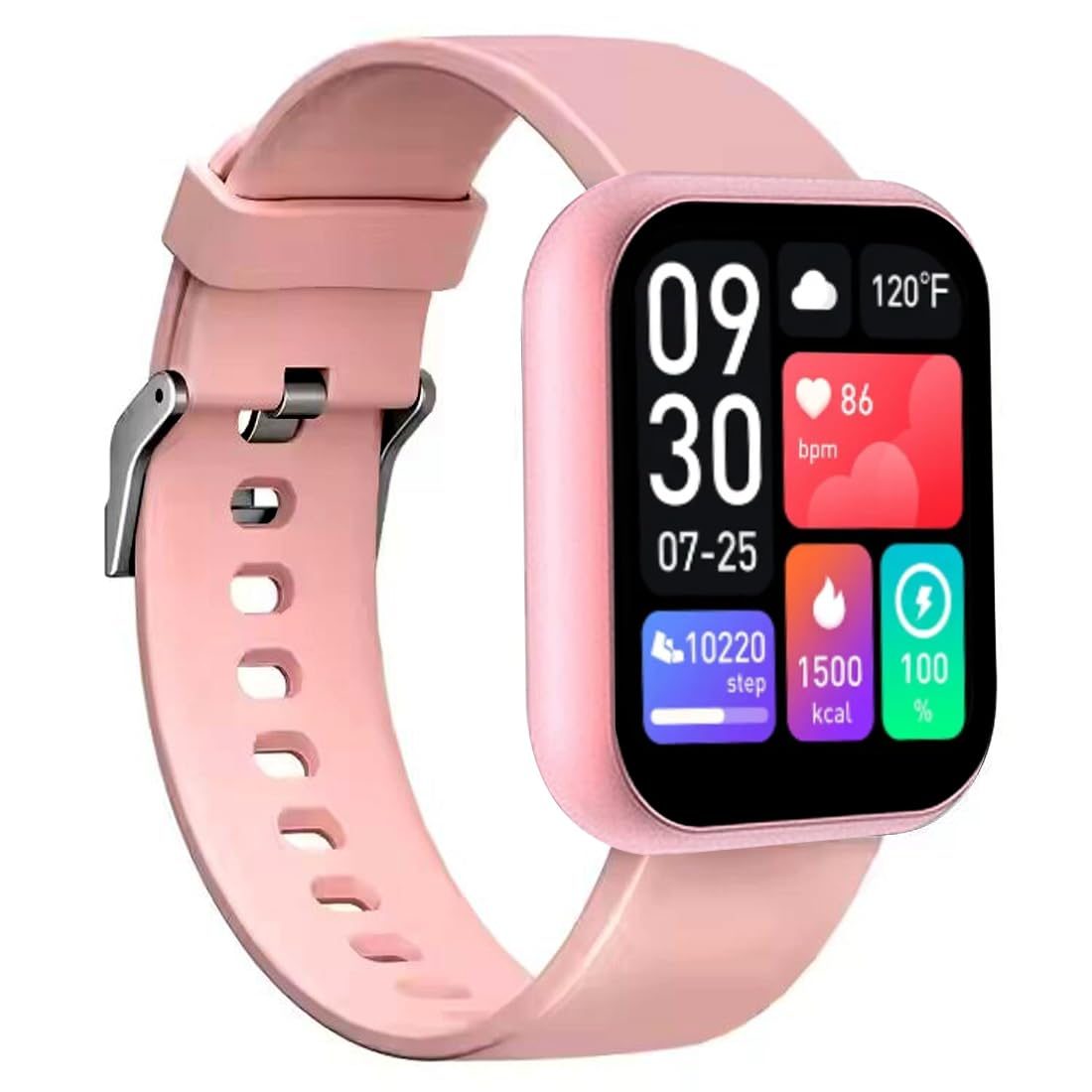 M I D116 Fitness Band Smart Watch for Men, Women, Boys, Girls, Kids – Single Touch Interface, Water Resistant, Workout Modes,Quick Charge Sports Smartwatch – Pink I