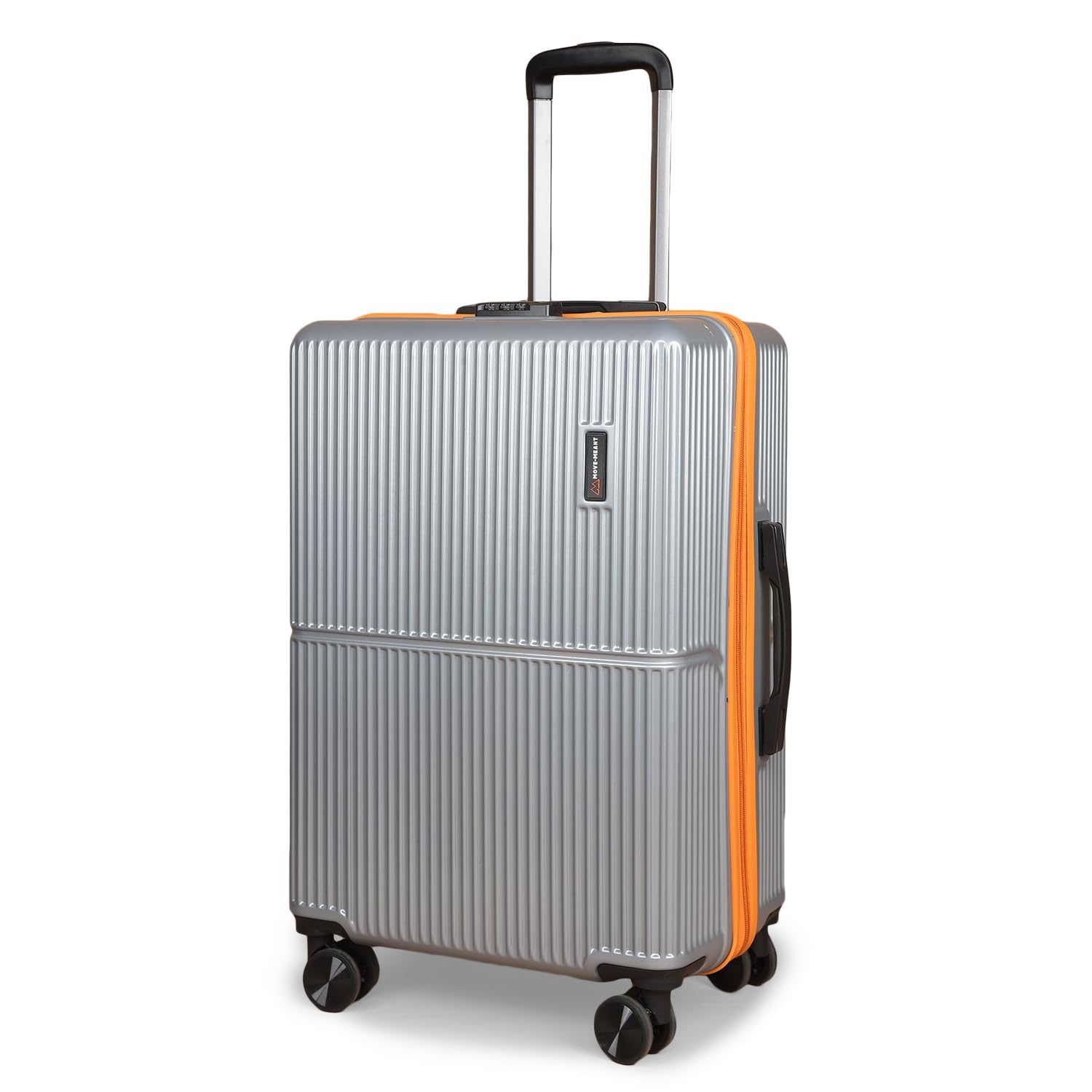MOVE-MEANT Polycarbonate Hard Shell Glide Medium 66Cm Suitcase 8 Wheels Number Lock Poly Carbonate MAT. Grey for Men & Women | 360 Degree Wheeling System Luggage | Trolley Bags for Travel