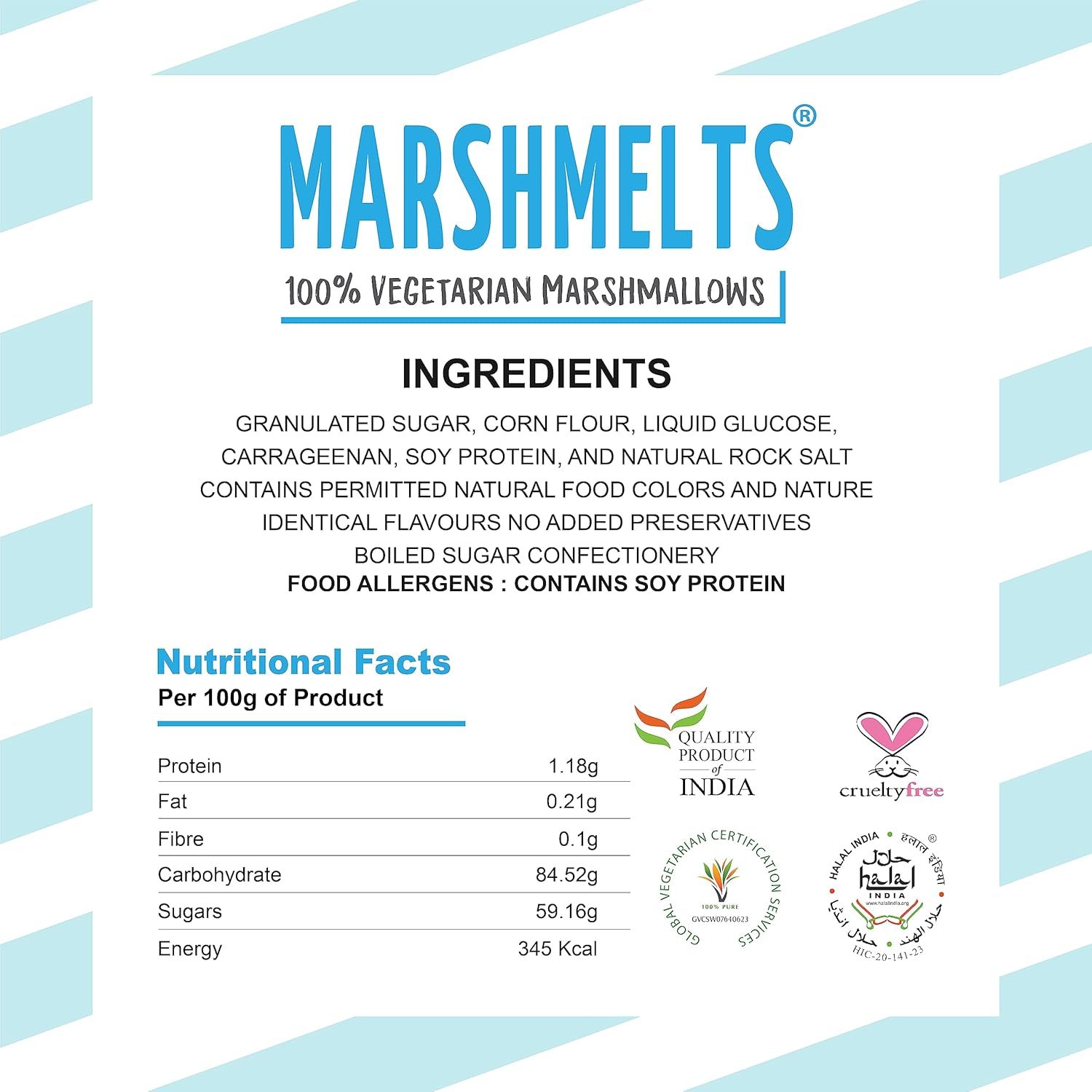 Marshmelts Gourmet Marshmallows (Pack of 6 * 60gm) | Vanilla Mist, Assorted Fruit, Salted Caramel, Cheese Pineapple, Gulkand & Rasmalai Flavor | Vegetarian & No Added Preservatives | Candy For Kids