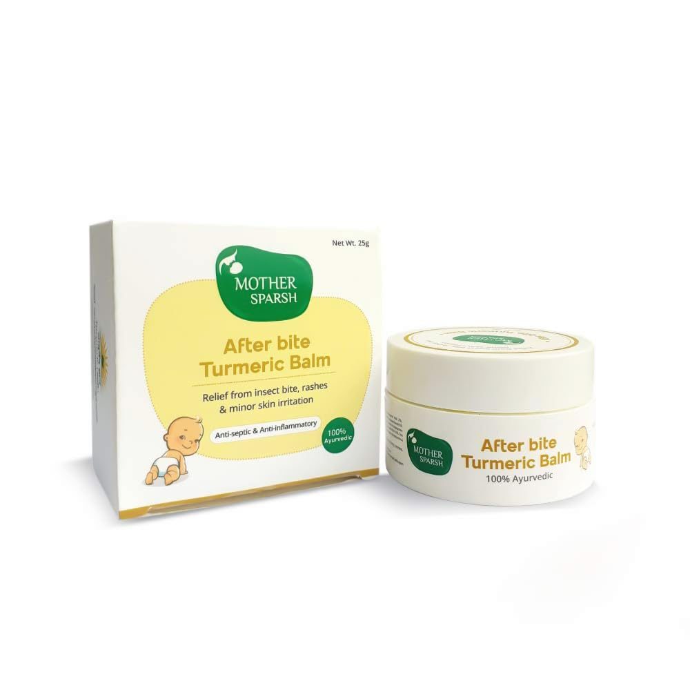 Mother Sparsh After Bite Turmeric Balm for Rashes And Mosquito Bites, 100% Ayurvedic, Gentle Skin Roll-On Formula, 25gm
