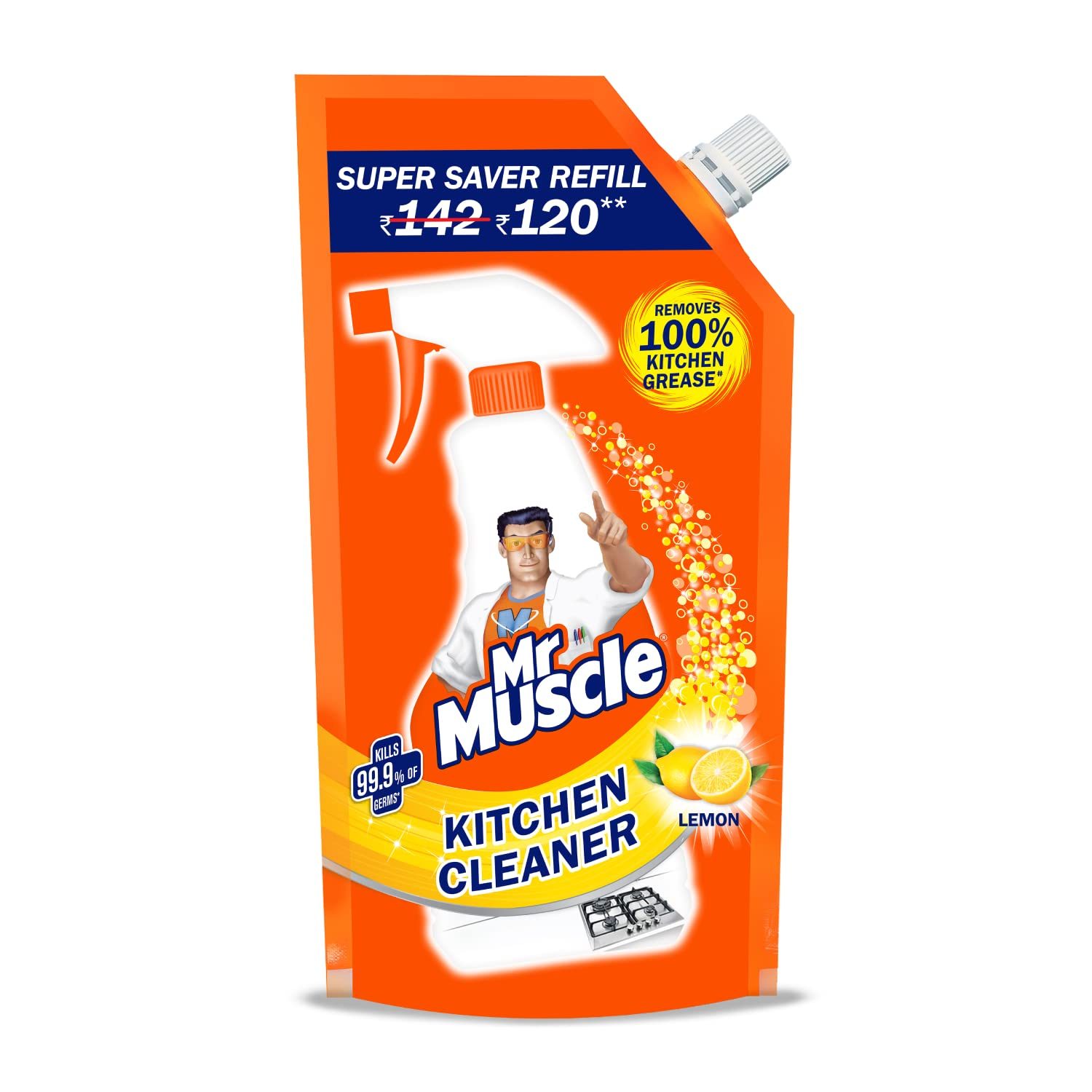 Mr. Muscle Kitchen Cleaner – 425Ml Pouch (Lemon)