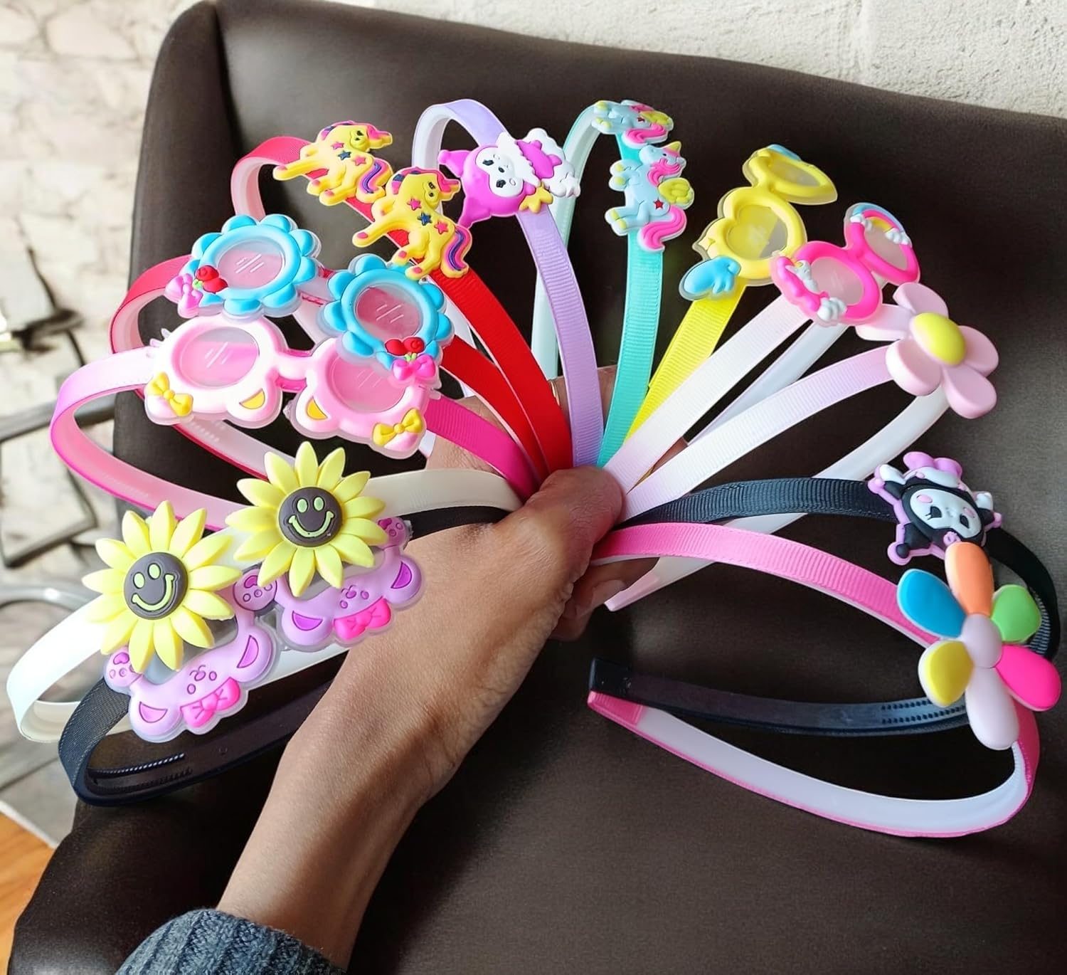 NEOBABY Multiple Cartoon Hairbands For Girls & Women’s | Funny Hair Accessories for Baby Kids Headbands (Pack of 4 /Random Design)