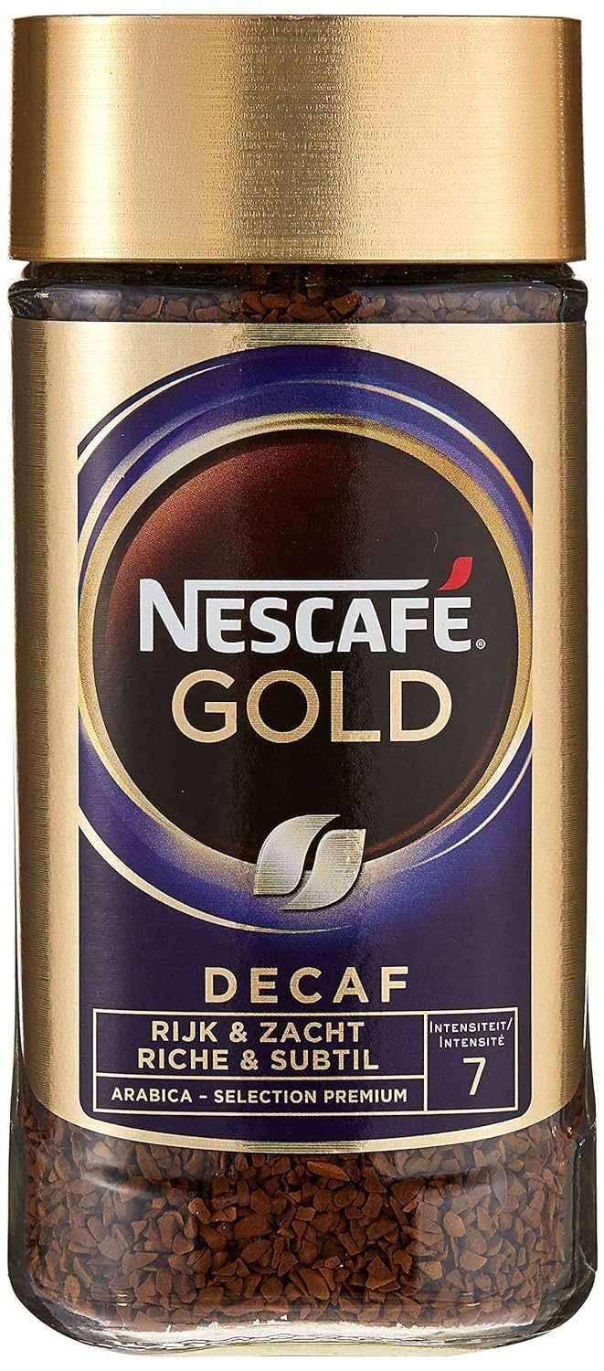 Nes.cafes Gold Decaf | Rich & Soft | Roasted Arabica Coffee Beans, 95g Jar (Imported)
