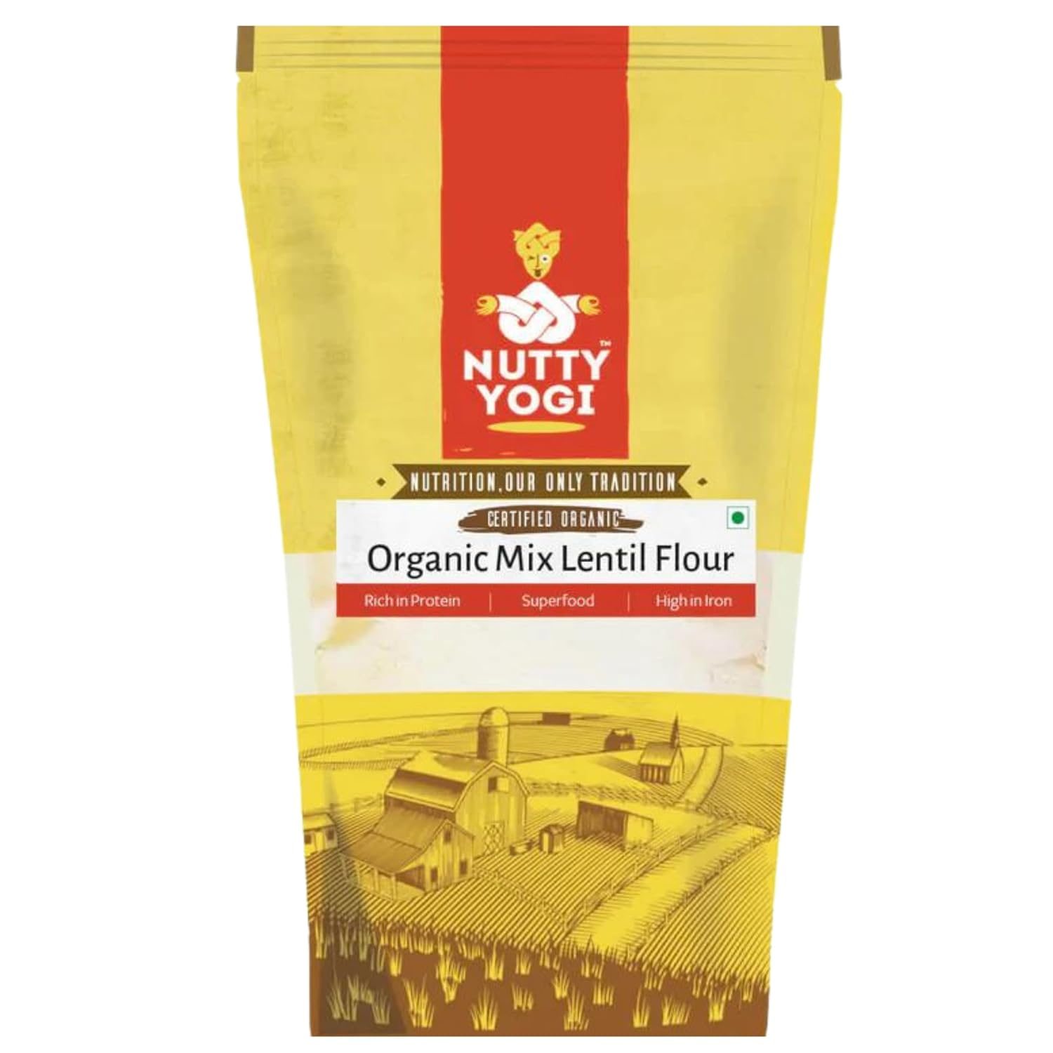 Nutty Yogi Organic Five Lentil Mix Flour – (800 Grams) | Healthy |Protein | Rich in Minerals | Gluten Free | High in Protein