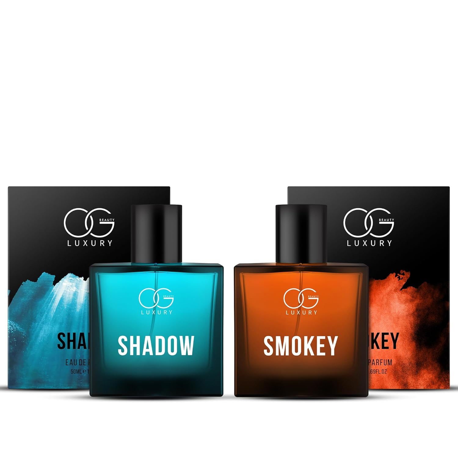 OG BEAUTY Luxury Black Smoke Duo Eau De Parfum | Long-Lasting Bold Perfume for Men | Intense Fragrance | 2 x 50ml Gift Set