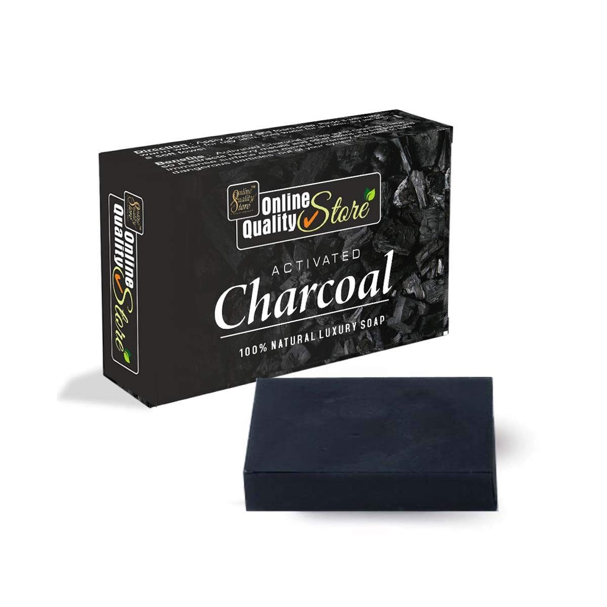 Online Quality Store Activated charcoal soap|charcoal soap|soap|Activated Charcoal Bath Soap for Deep Clean and Anti-pollution Effect|bath Soap|Chemical Free Charcoal bath Soap (100 grams, Black)