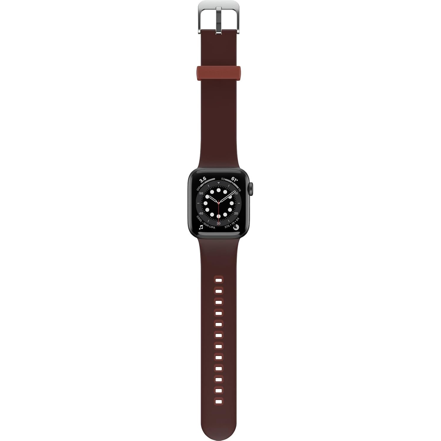 OtterBox All Day Watch Band for Apple Watch Series 10/9/8/7/6/SE 2nd gen/SE 1st gen/5/4-40mm/41mm/42mm, Replacement Durable Soft Touch Silicone Strap for Apple Watch, Brown/Red