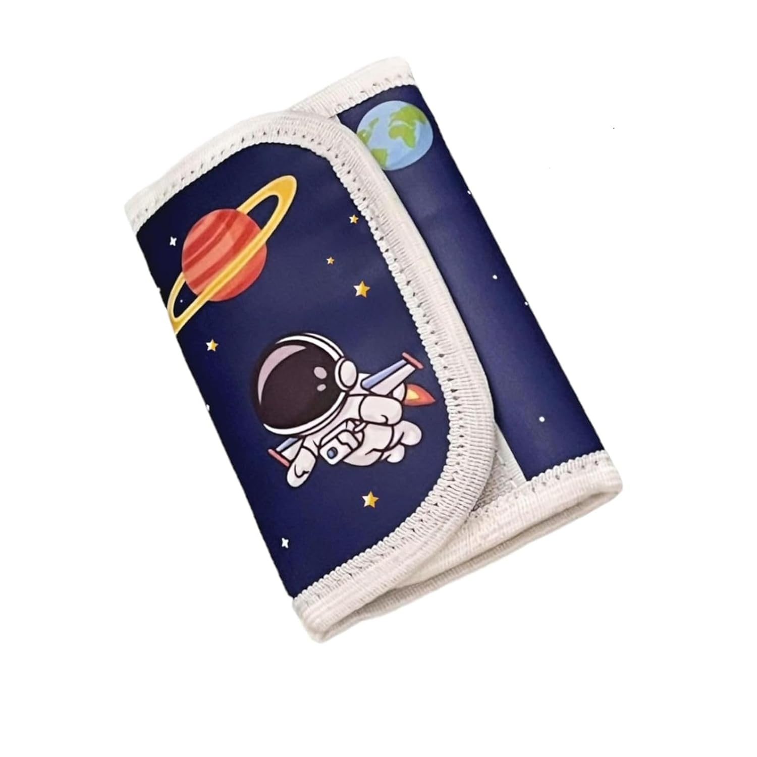 PARTEET Unisex-Child Leather Space Portable Trifold Silicon Cartoon Wallet For Kids/Slim Front Pocket Wallet Zipper | Birthday Party Return Gifts For Kids,Blue