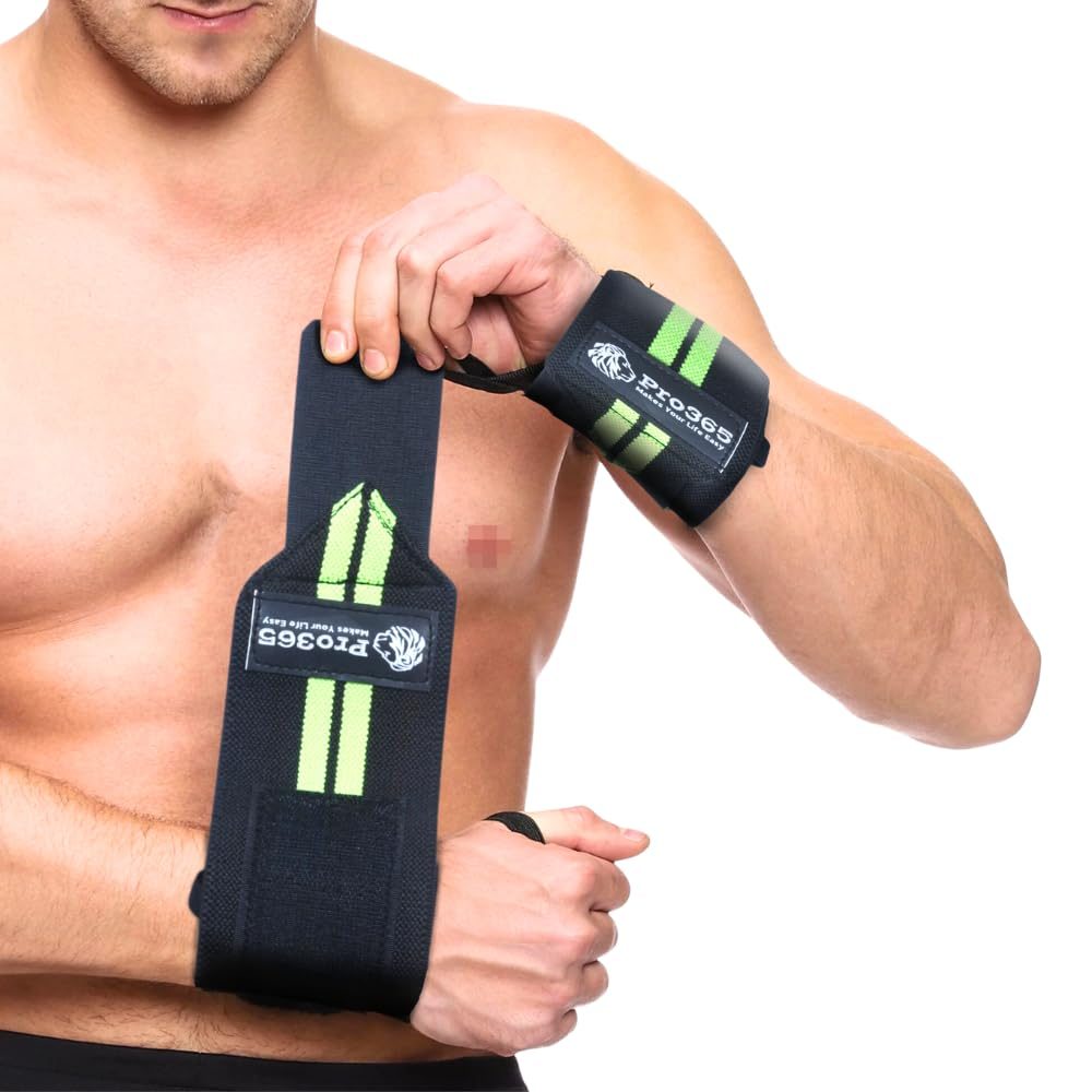 PRO365 Premium Soft Gym Wrist Supporter with Wrap Thumb Loop, Adjustable Band for Weightlifting & Strength Training, Men & Women Gym Accessory